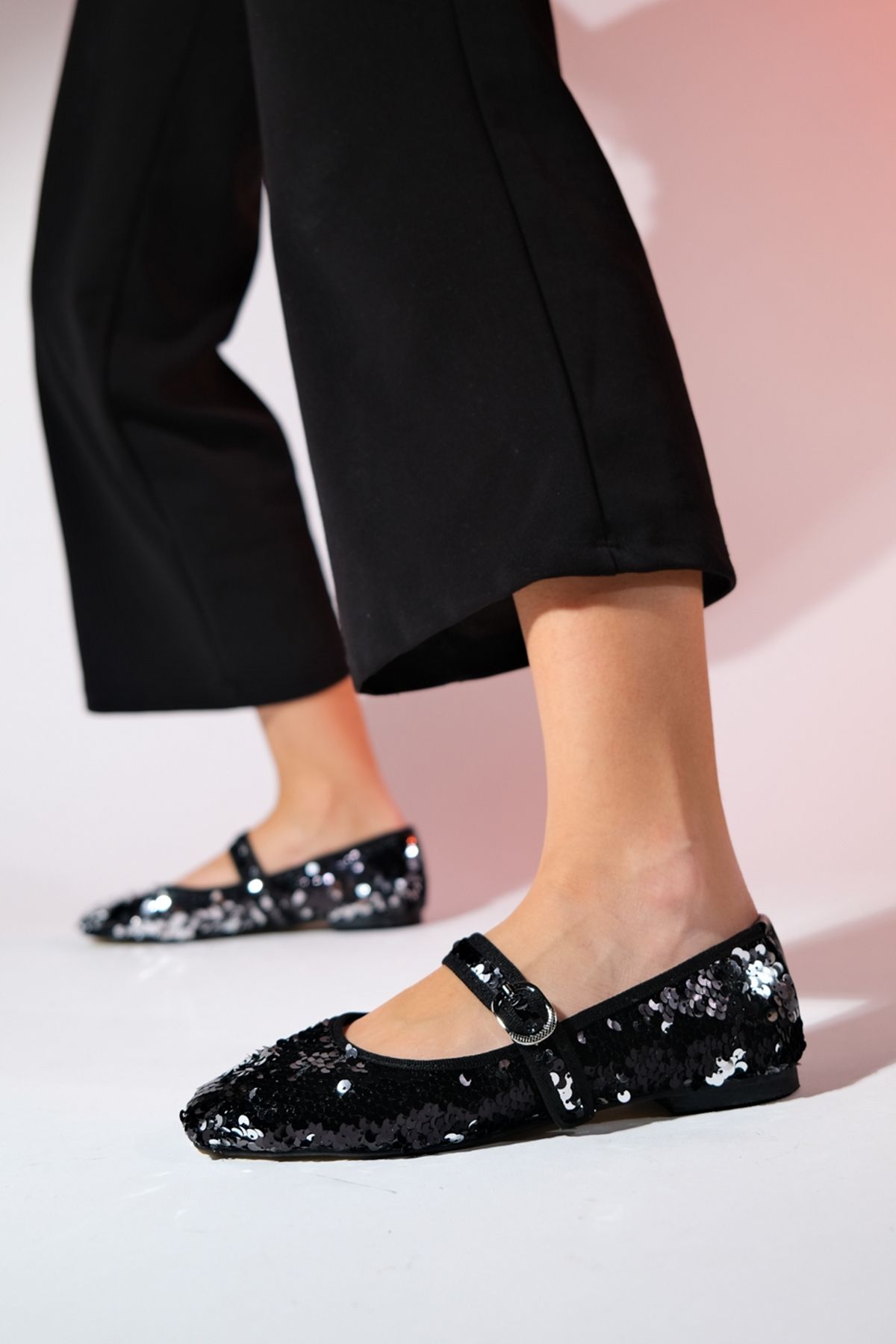 بابیت سیاه زنانه کفش های باله مسطح Wesla luvishoes