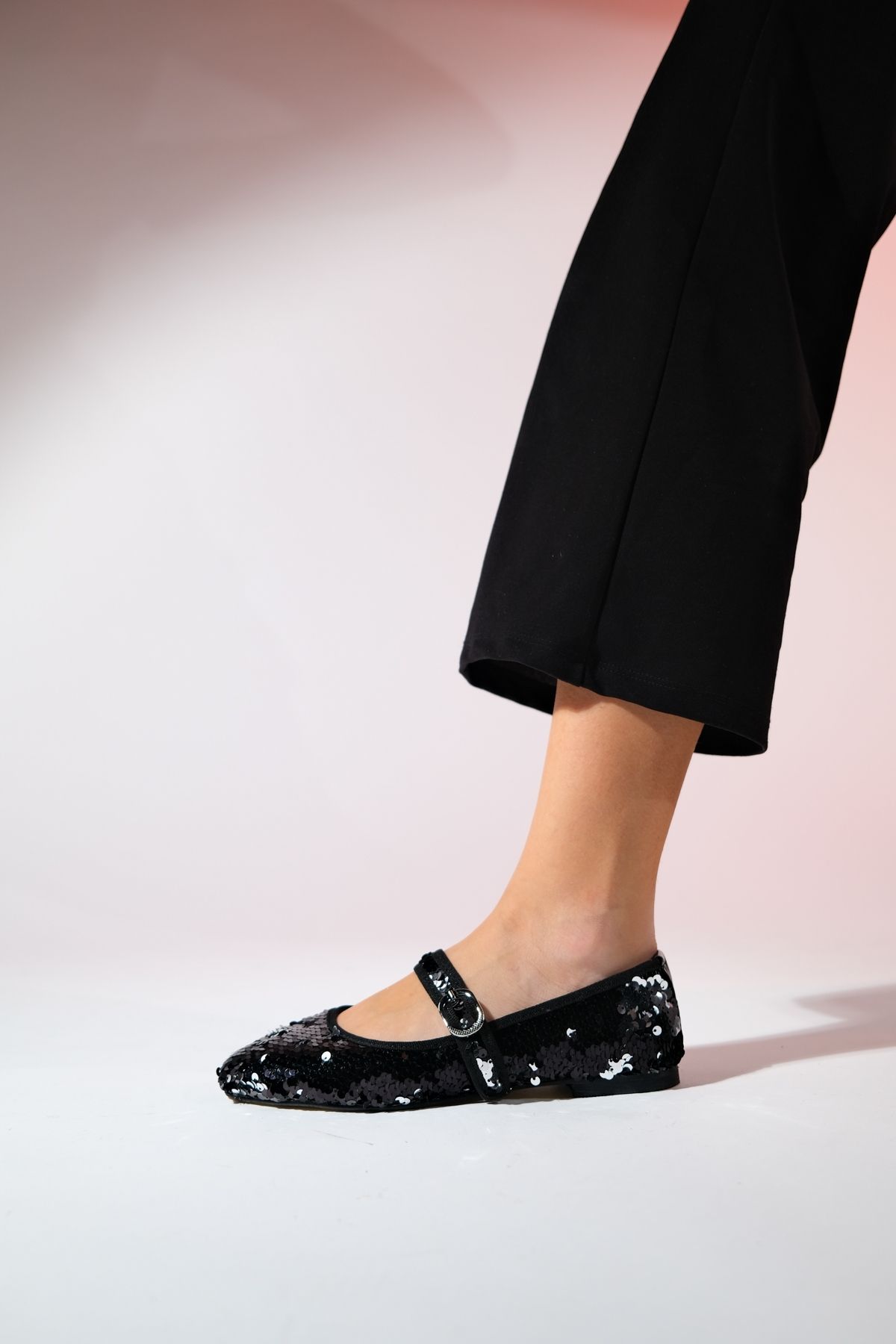 بابیت سیاه زنانه کفش های باله مسطح Wesla luvishoes