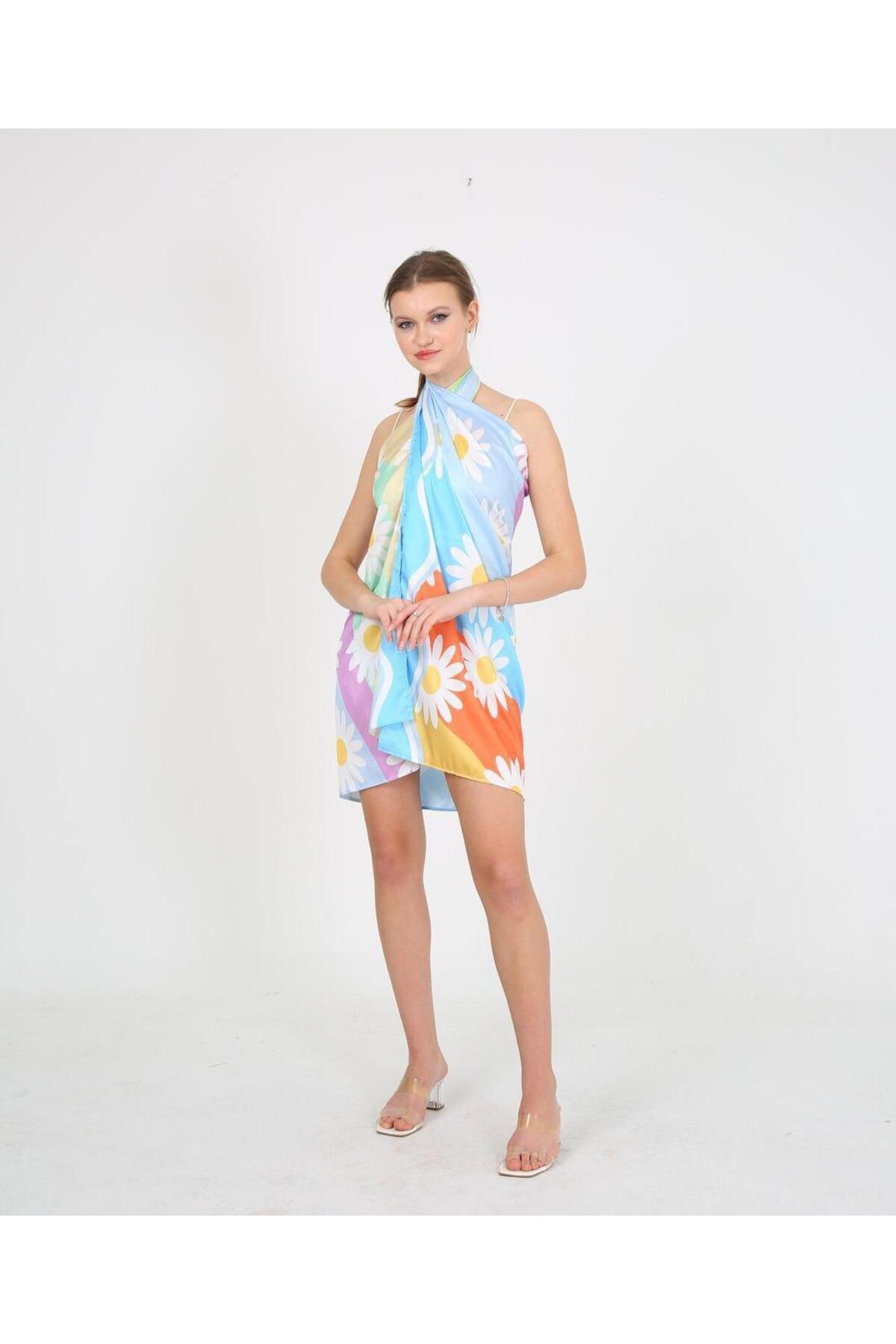 High Quality Digital Printing Mixed Pattern Beach Pareo Non-Interior Shiny Fabric-95cm*145cm