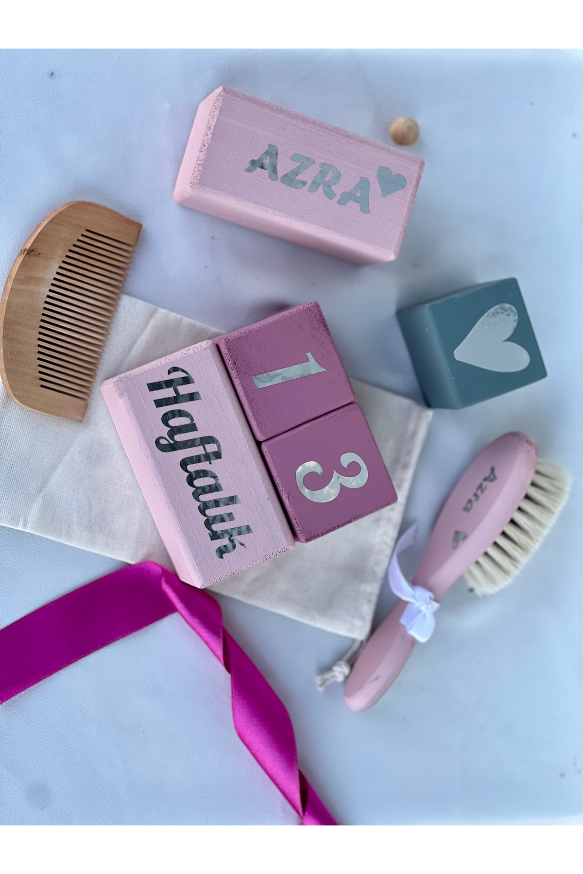 Gripembe gümüş yazılı bebek anne Cekım dekor bebek  anı küpü