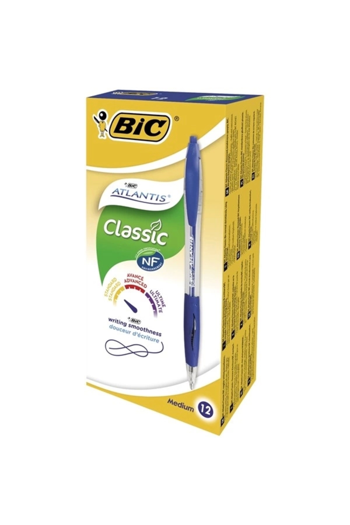 Bic Atlantıs Classıc 1,0 Basmalı Tükenmez Kalem (12'Lİ KUTU) ( Mavi )