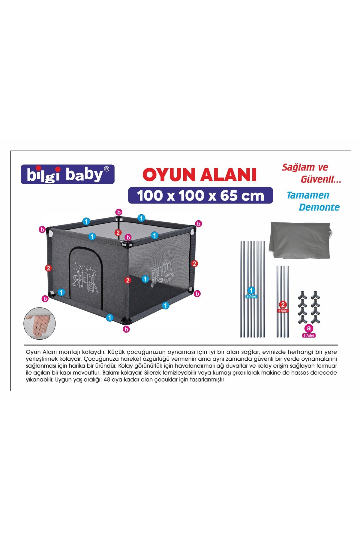 Bilgi baby Oyun Alanı Top Havuzu 100*100*65 fotoğrafı 4 (önizleme)