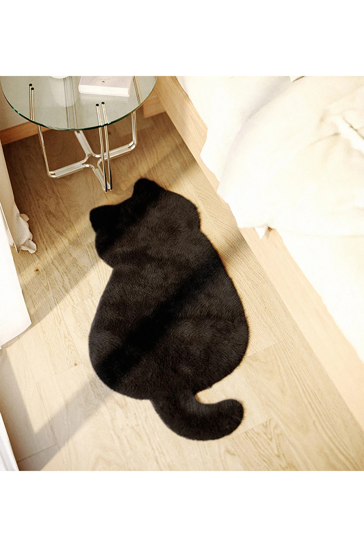 ALgorand Home Sevimli kedi şekilli halı kabarık peluş süper yumuşak kız odası salon kanepe kaymaz halı fotoğrafı 2 (önizleme)