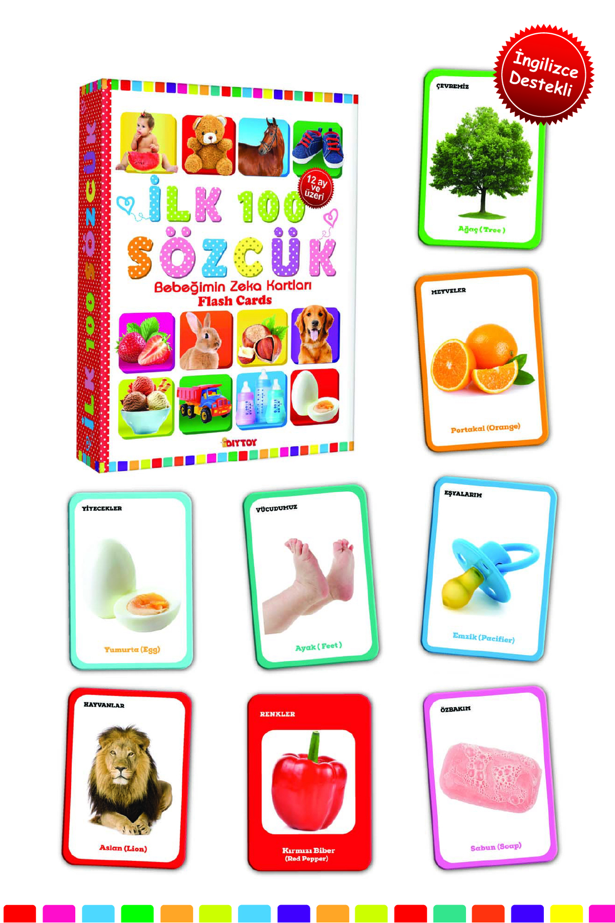 Ankatoys Diytoy Ilk 100 Sözcük Eğitici Flash Cards fotoğrafı 2 (önizleme)