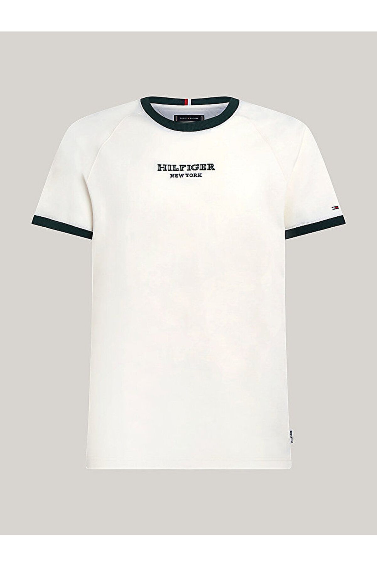 تی شرت مردانه آستین کوتاه پنبه پیراهن یقه ecru MW0MW34396 AEF Tommy Hilfiger