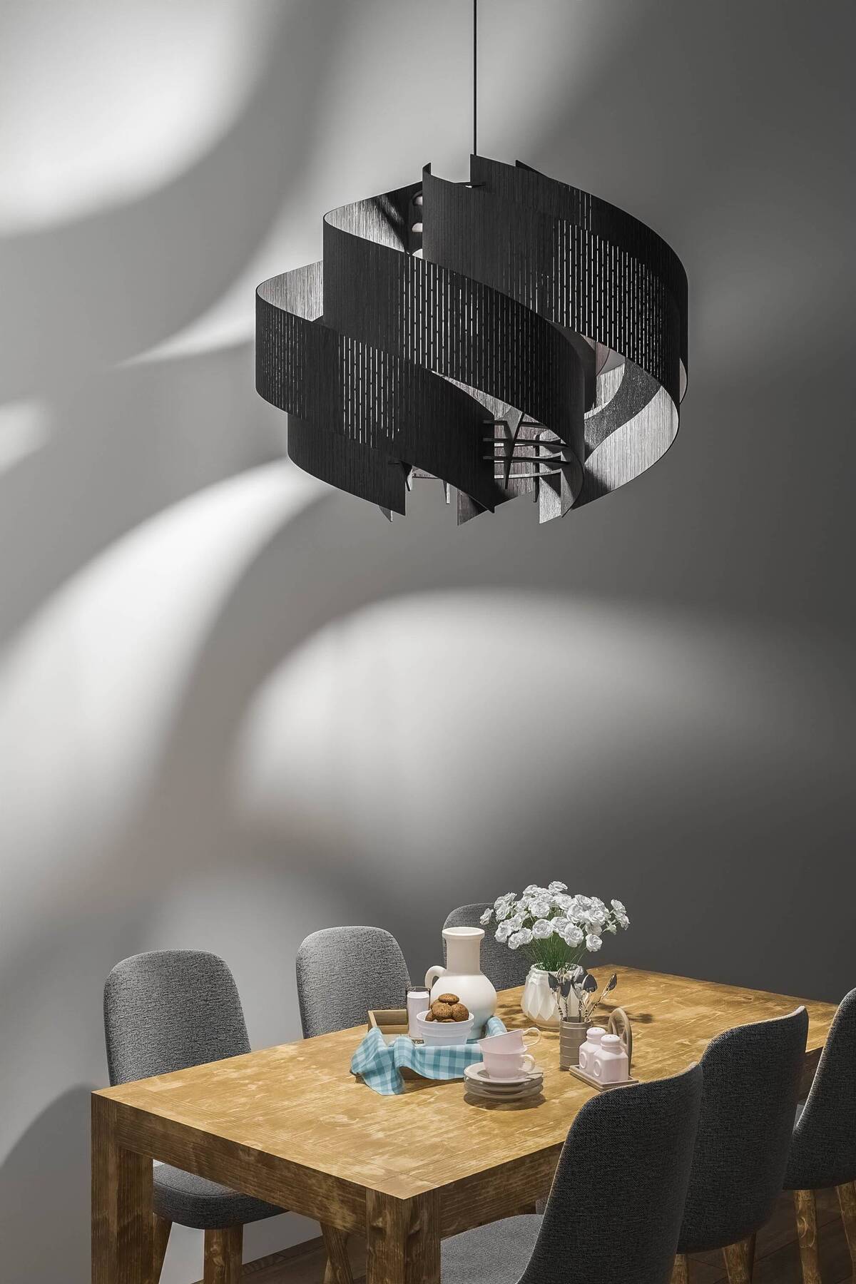 Modern Spiral Pendant Living Room Chandelier