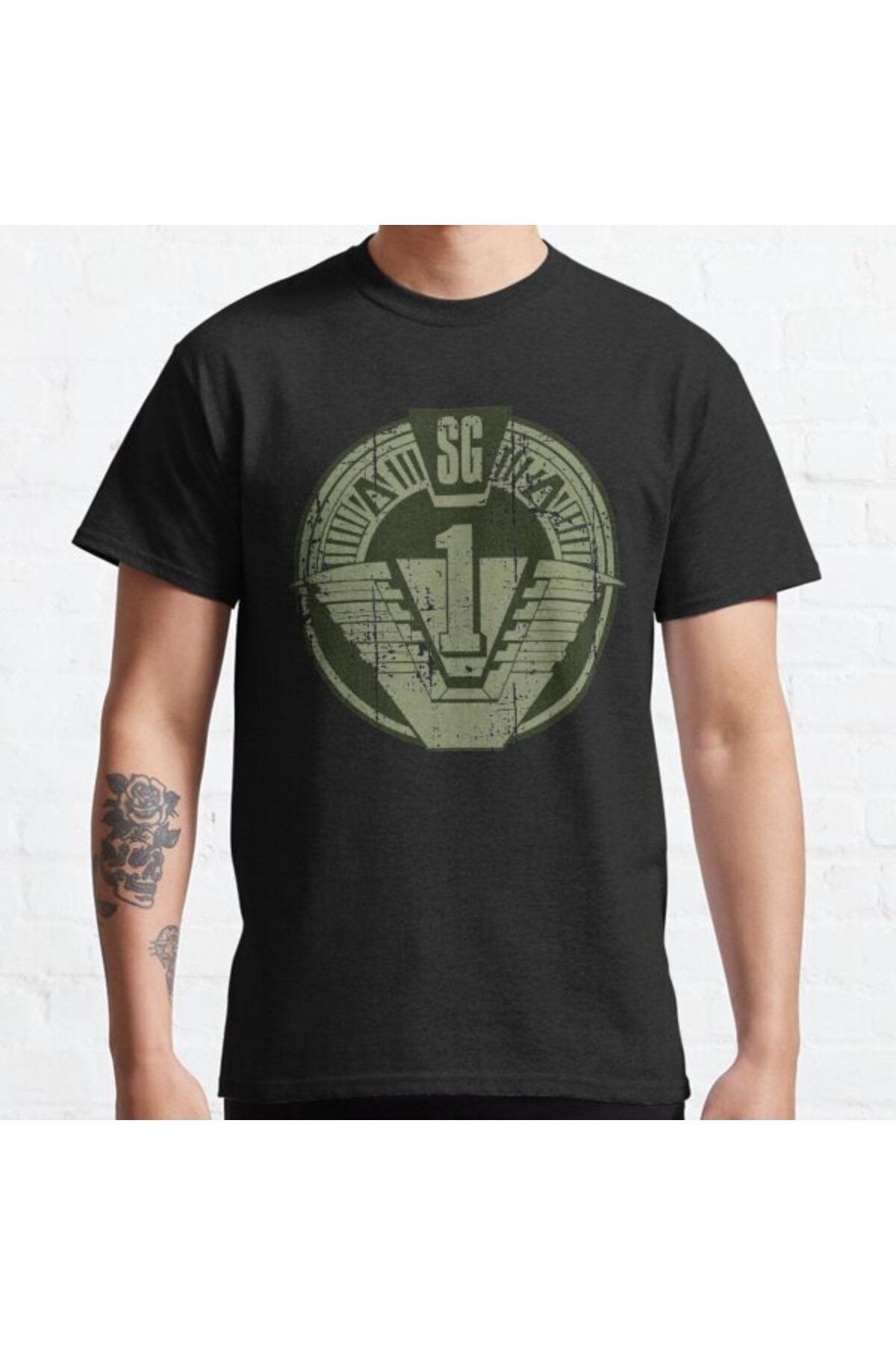ZOKAWEAR Tricou Cu Imprimeu Unisex Stargate Sgi Design Loose Fit Unisex - L