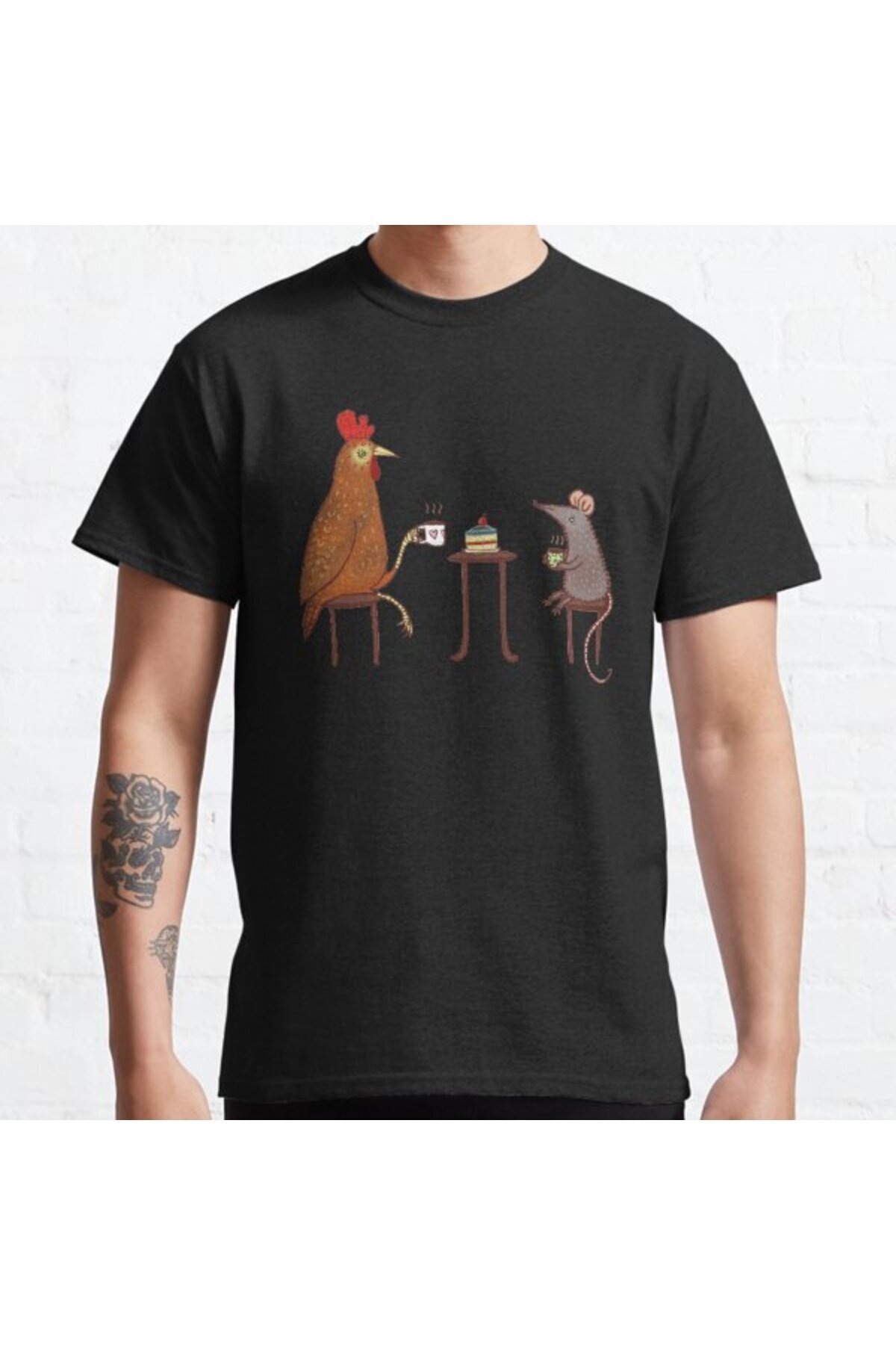 ZOKAWEAR Bol Kalıp Unisex Tea Party Tasarım Baskılı Tshirt