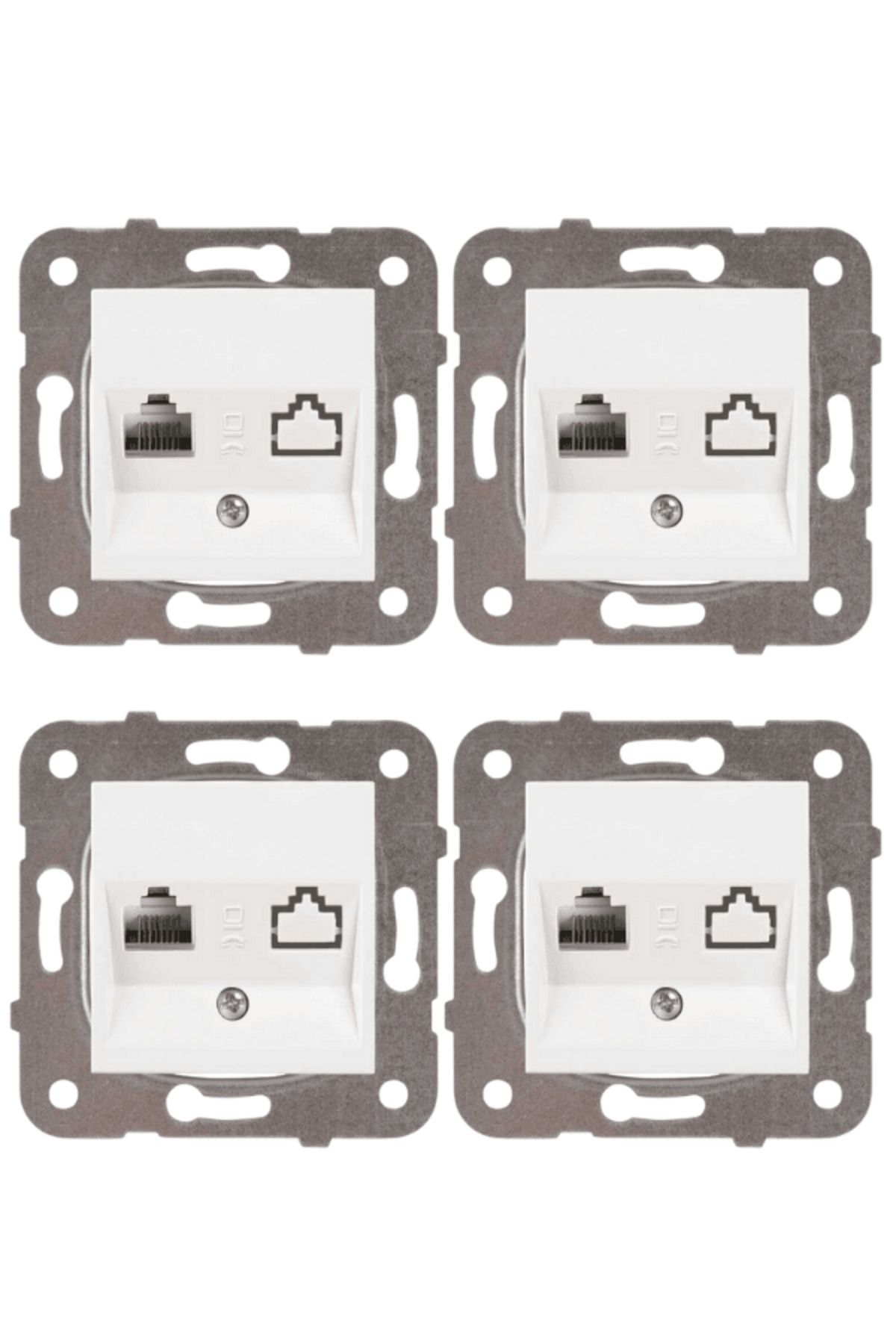 VİKO-Viko Karre Single Numeris Phone Socket Cat3 White (Frame Included)90967013 (4 Pieces) 1