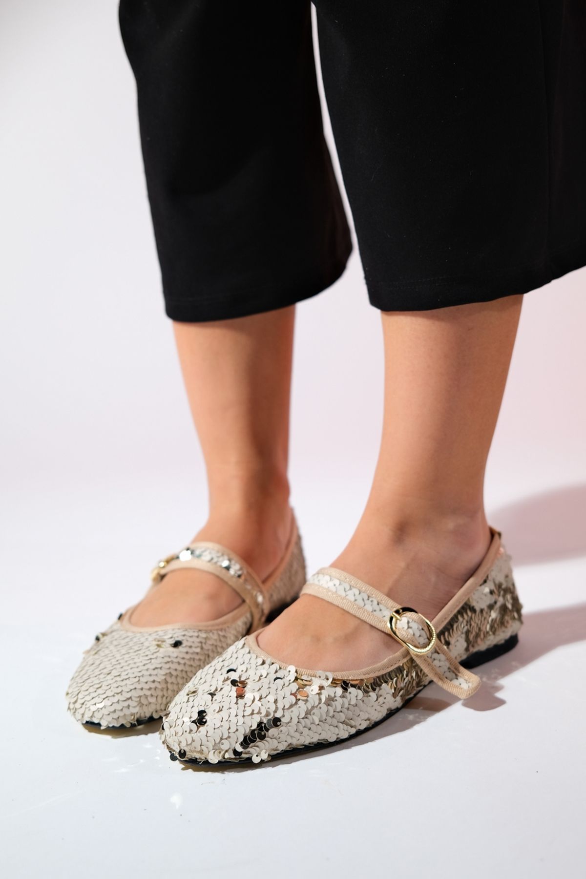 بابیت نود زنانه کفش های باله مسطح Vesla Beige luvishoes