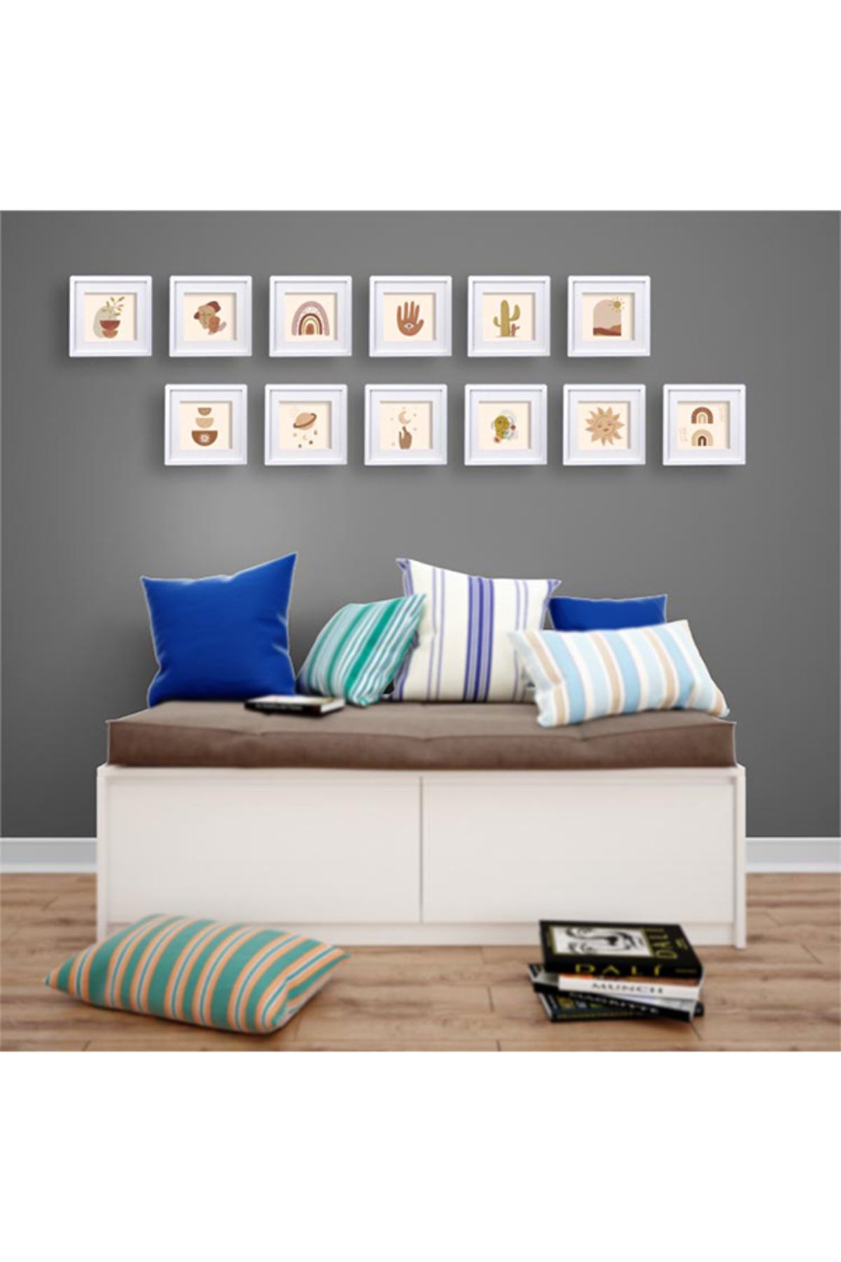 Mayalımeri-Remove-Plug Photo Frame with Paspart 14x14 Square Frame 3 Pack (WITHOUT PHOTO) - White 4