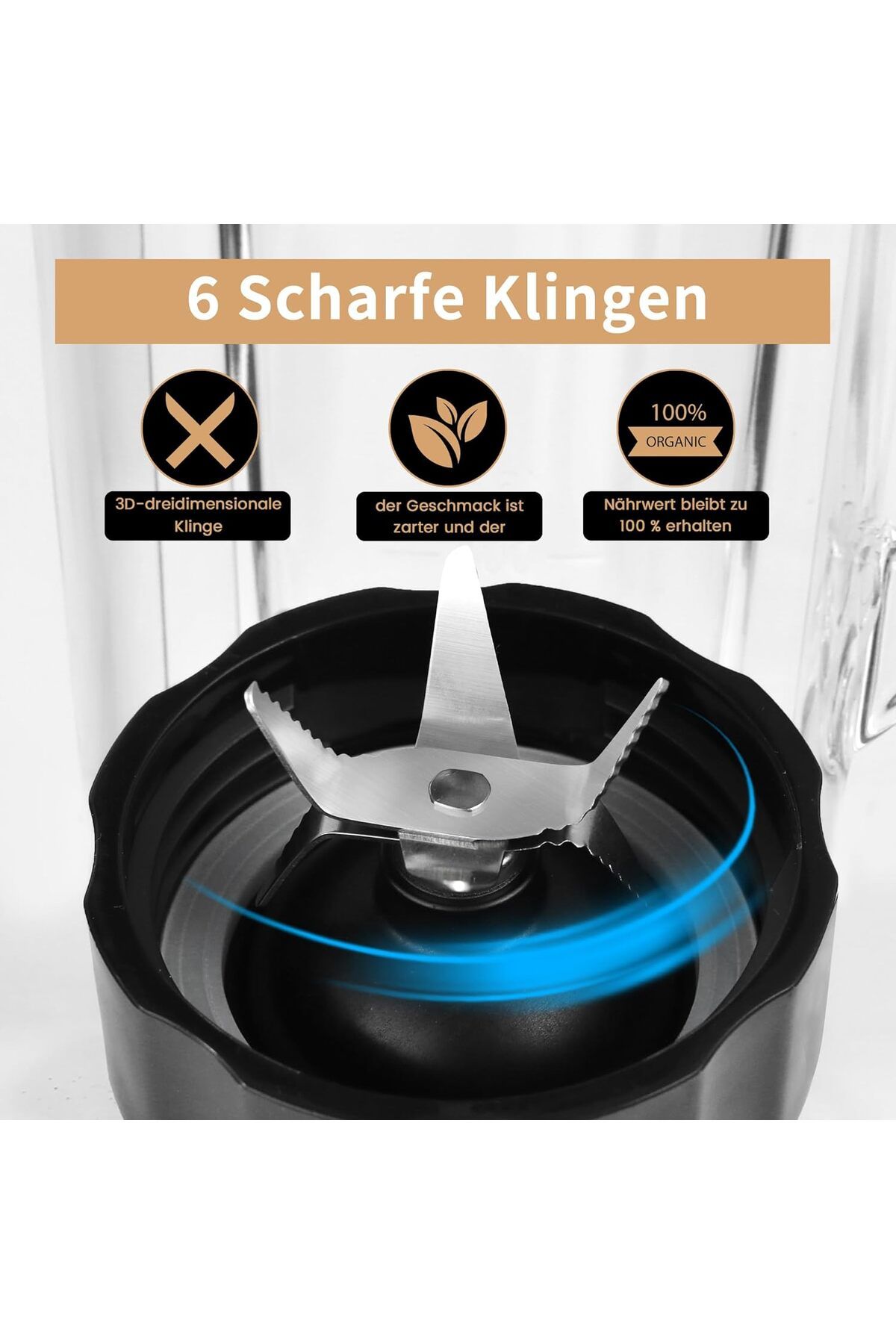 KITCANIS-High Performance Blender: Smoothie mixer with a glass capacity of 1.8 litres, 3 programs 5