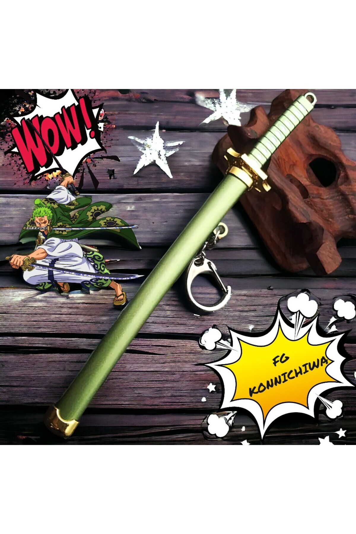 FG KONNİCHİWA One Piece Roronoa Zoro Kılıç Kitetsu Anahtarlık