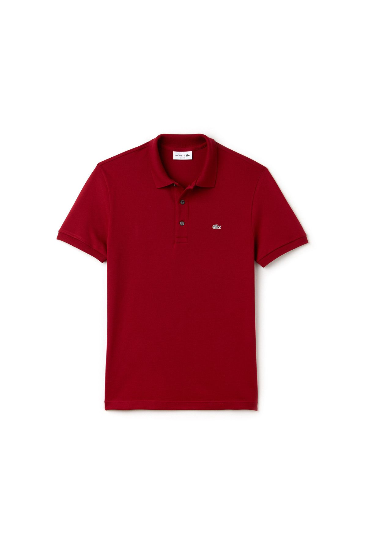 تی شرت یقه پولو قرمز مردانه چوگان باریک اورجینال Lacoste