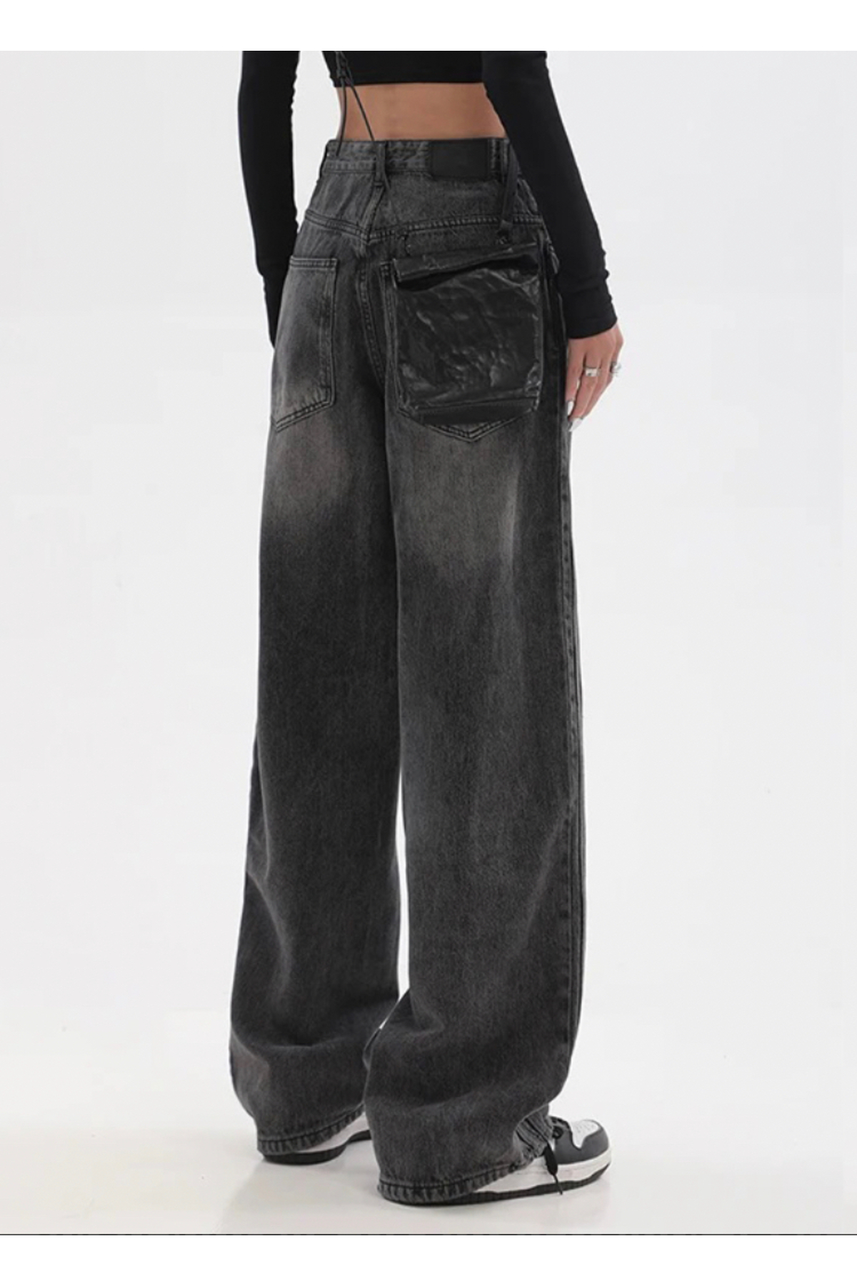 Yıkamalı Siyah Jean Denim Pantolon — مشکی Popgiyimjesns — تصویر 3 از 4