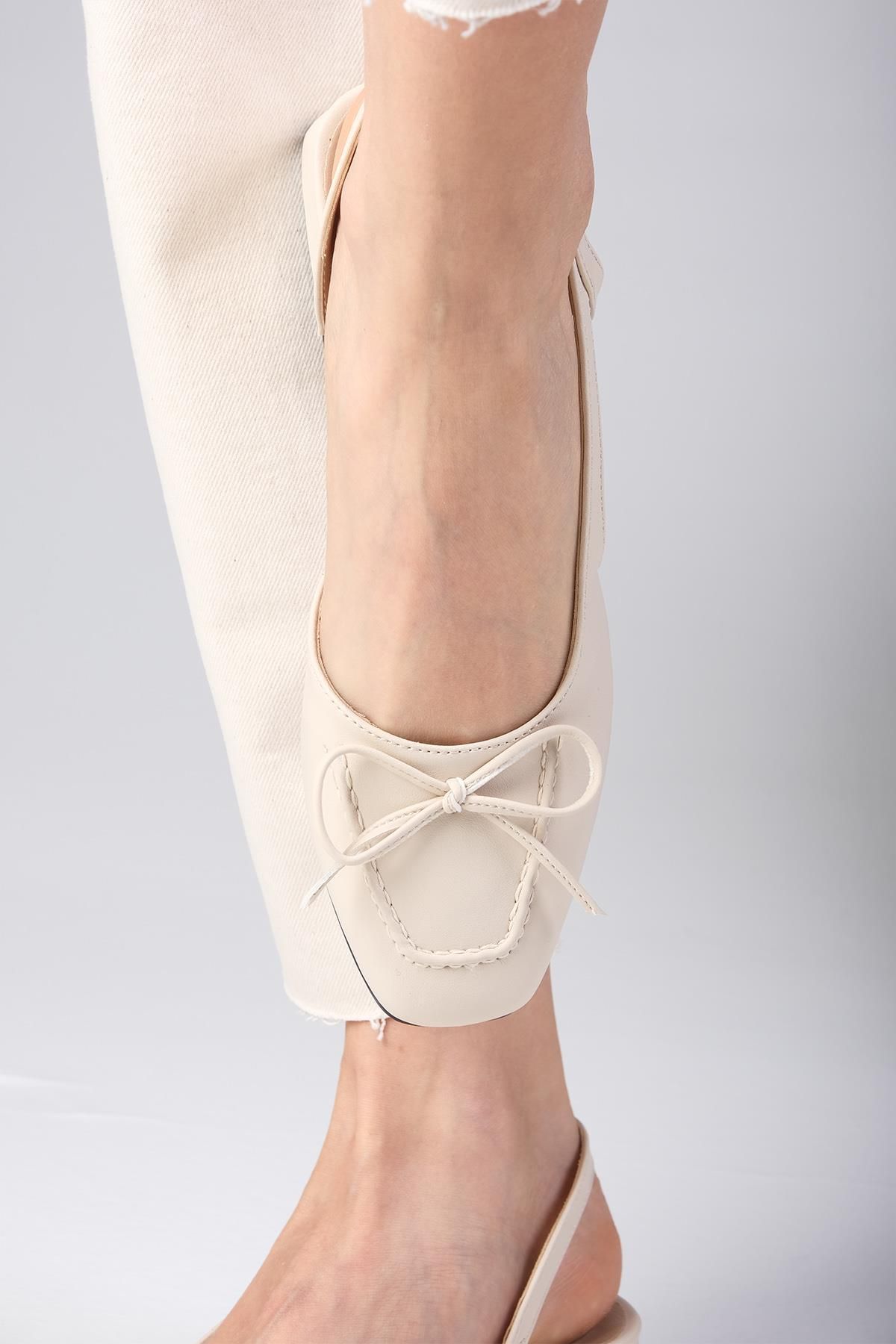 Mio Gusto-Bria Nude offene Schuhe mit kurzem Absatz für Damen 4