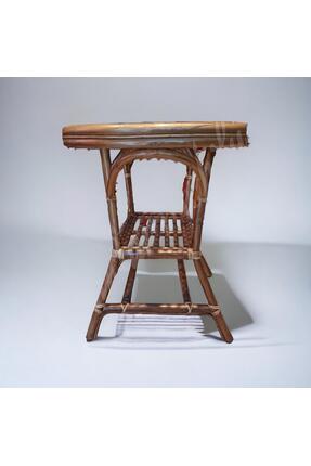 SANCAKTAR BAMBU 60x100 Oval Bambu Küçük Balkon Masası (camsız)