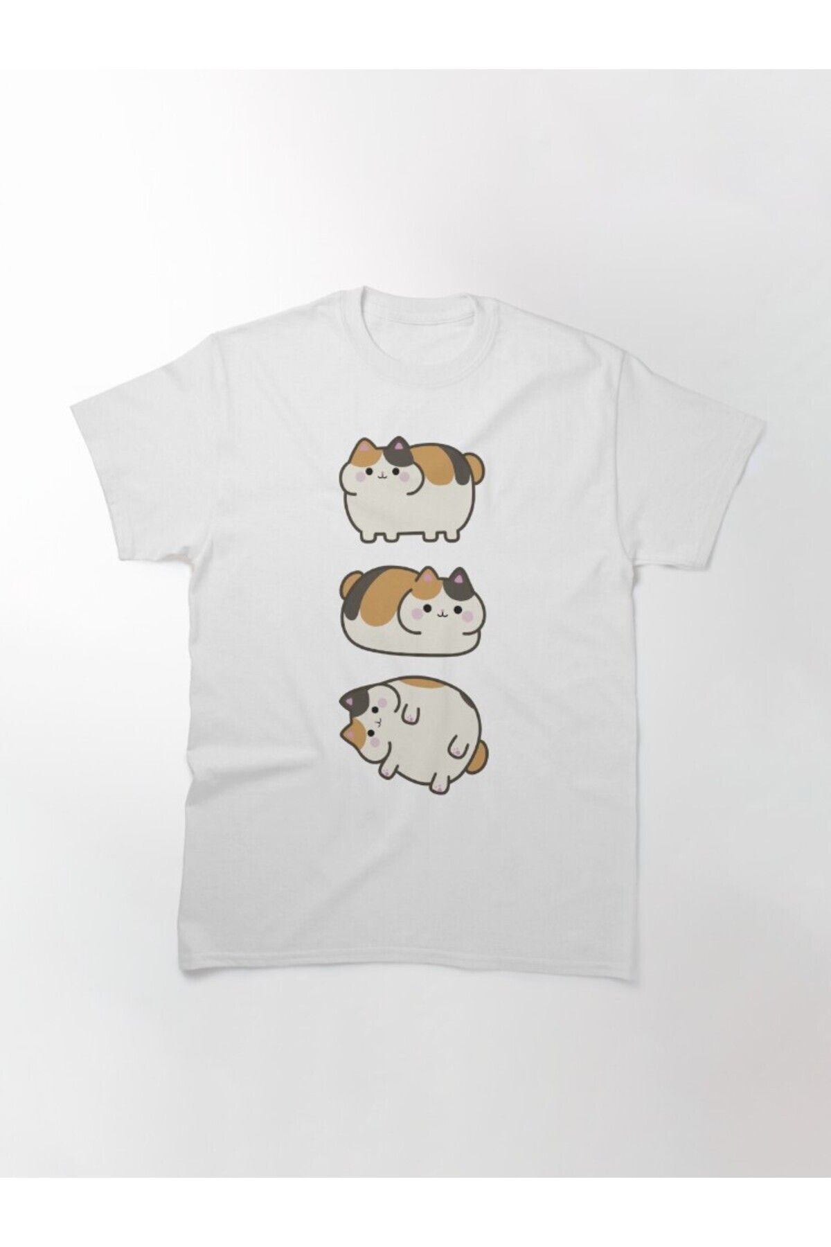 ZOKAWEAR-Loose Fit Unisex Ffxiv Fat Cat Vertical Group Pusheen Style Design Printed T-shirt 2