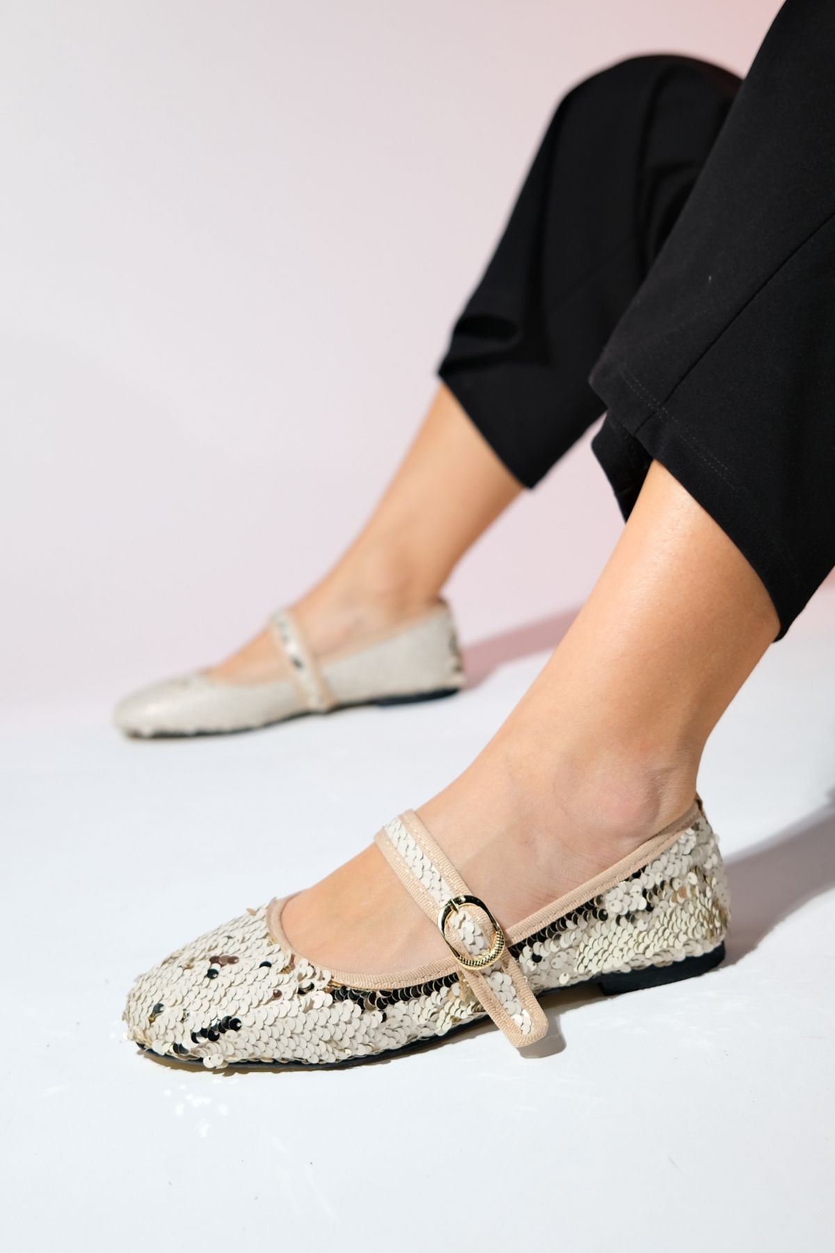 بابیت نود زنانه کفش های باله مسطح Vesla Beige luvishoes