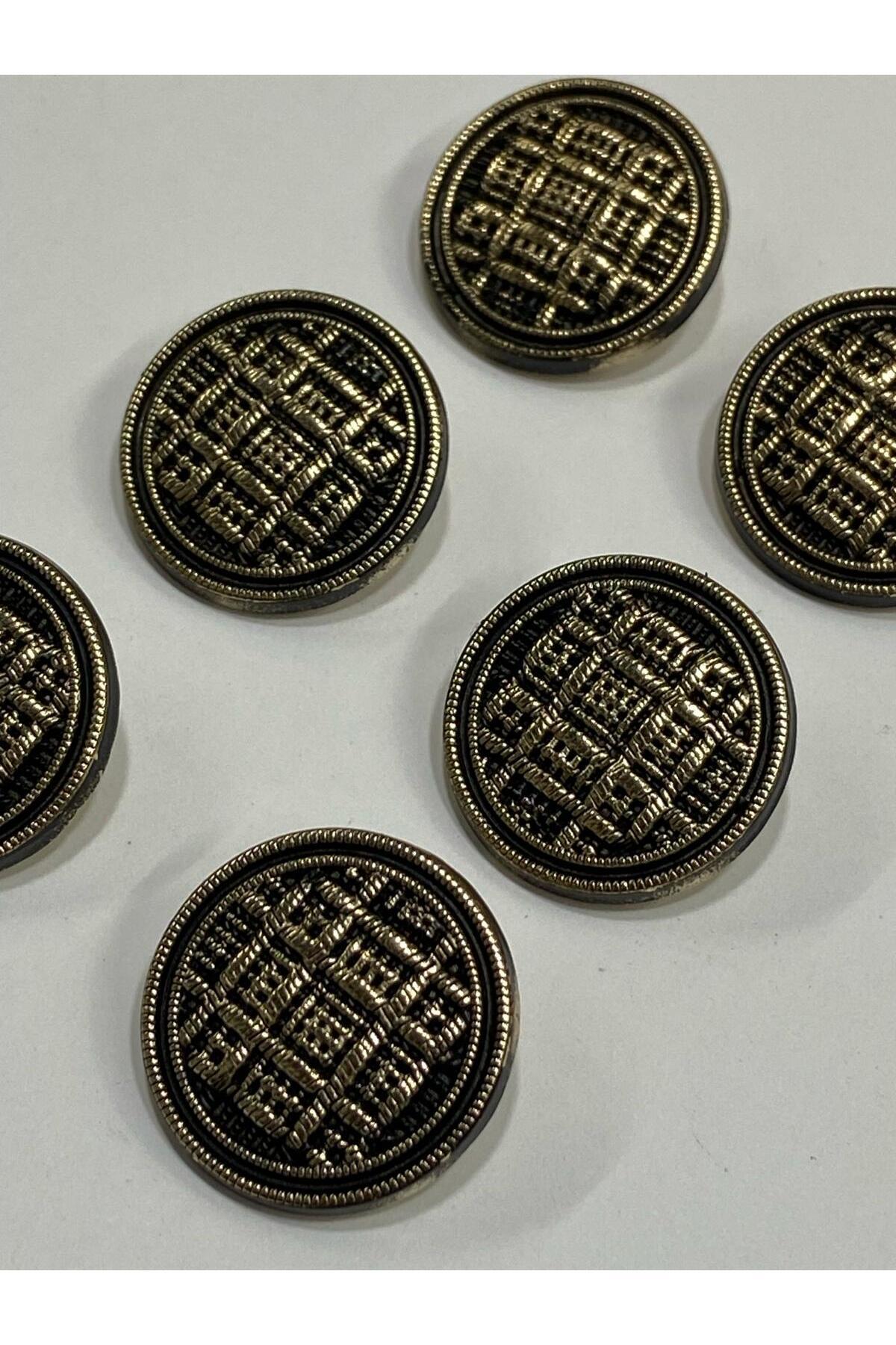 Trench Coat Blazer Jacket Button Set Wicker Model Gold Black Threaded