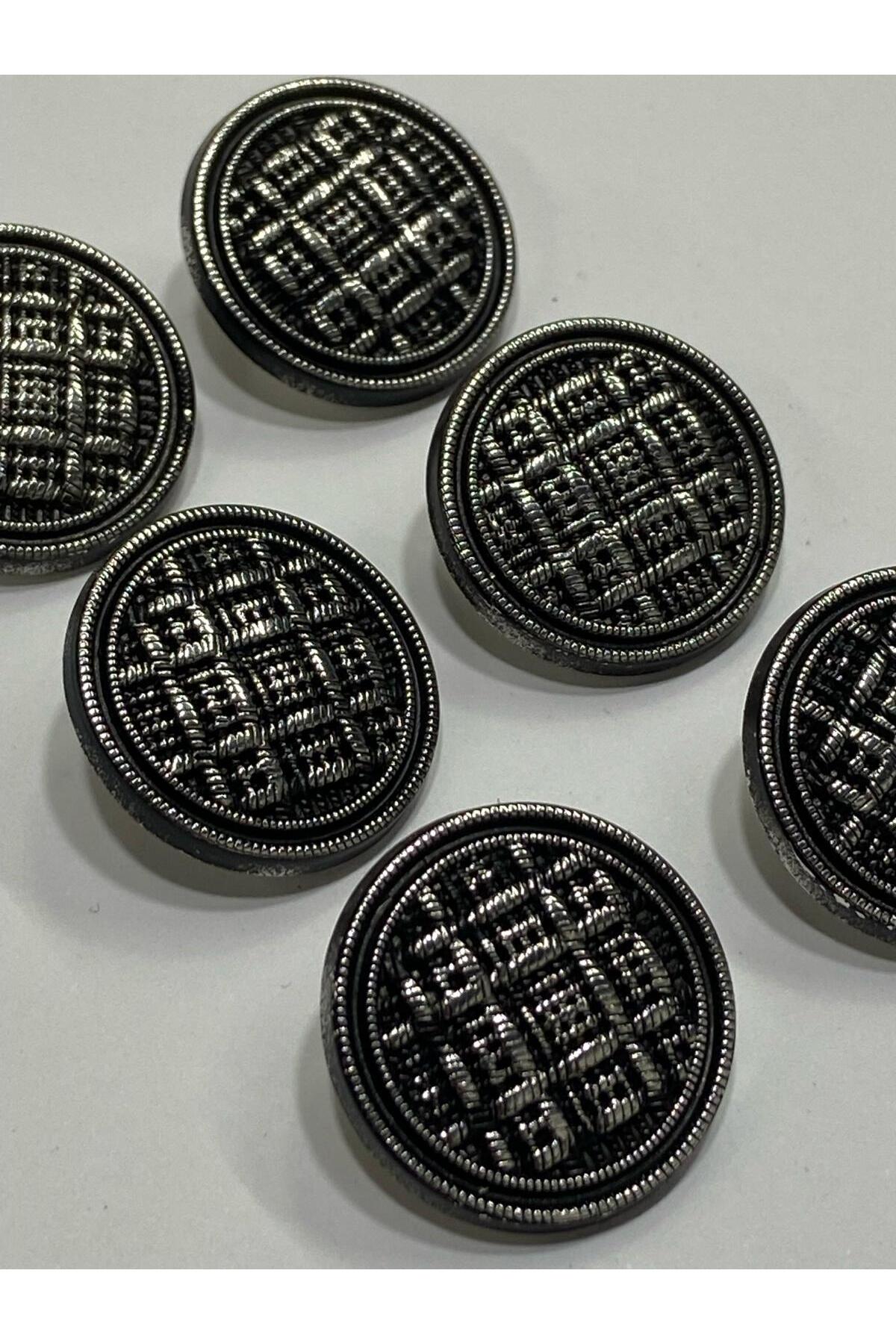 Trench Coat Blazer Jacket Button Set Wicker Model Silver Black Threaded