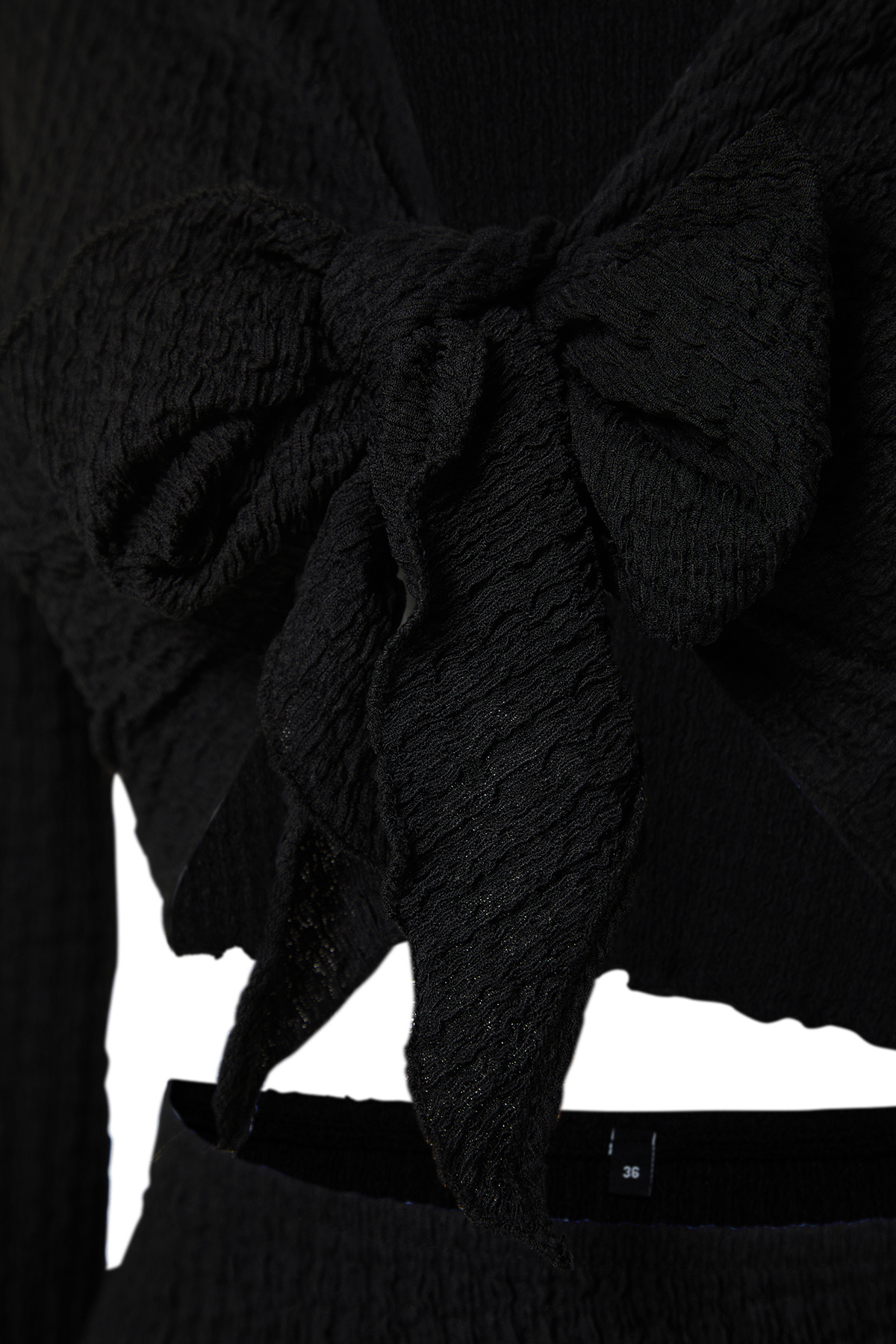 Trendyolmilla  Siyah Bağlamalı Dokulu Bluz Etek Plaj Takım TBESS24AU00035 - Görsel 9