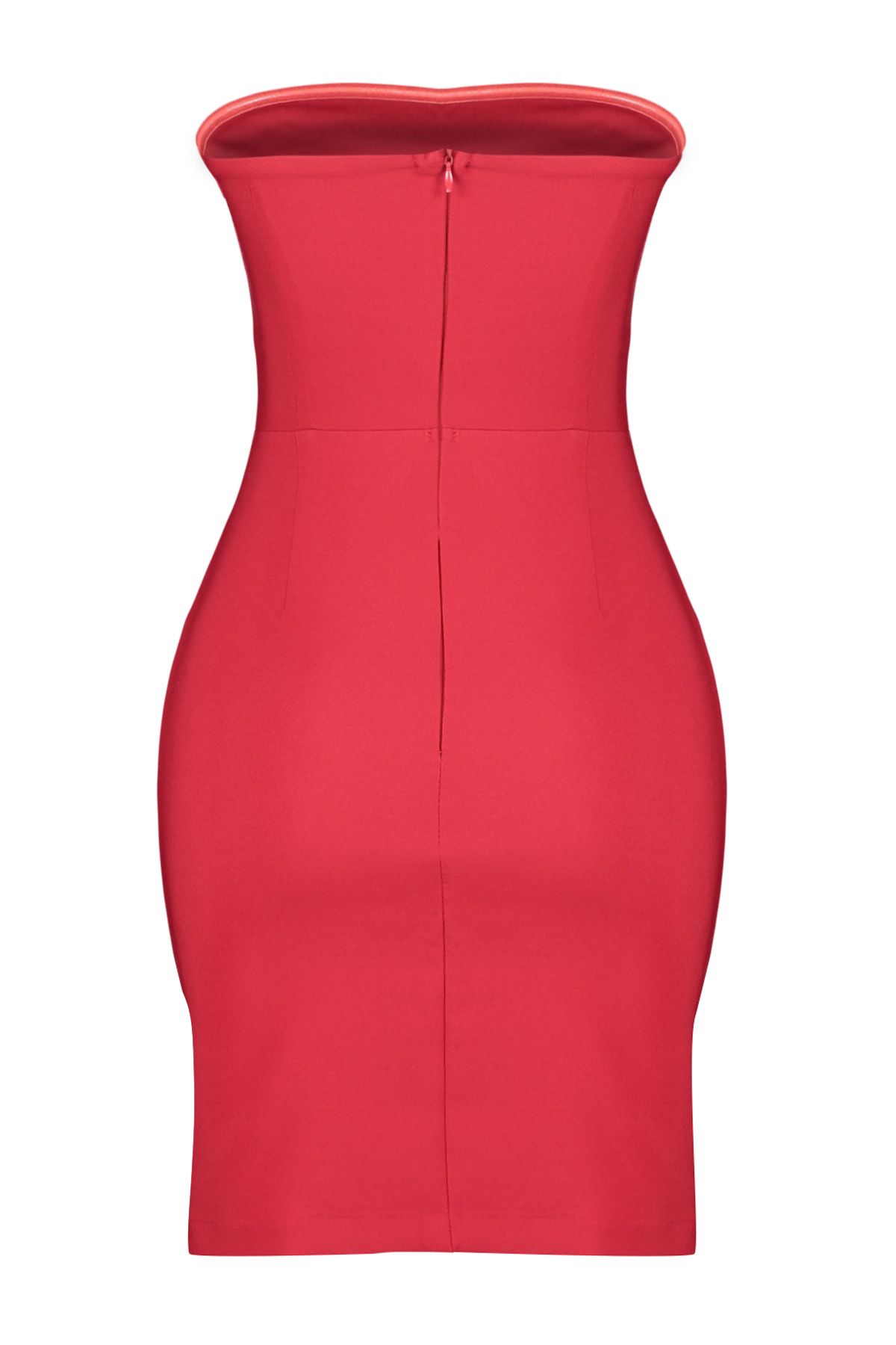 Trendyol Collection-Rochie roșie scurtă și elegantă țesătă de seară - Se potrivește pe corp, TPRSS24EL00146 8