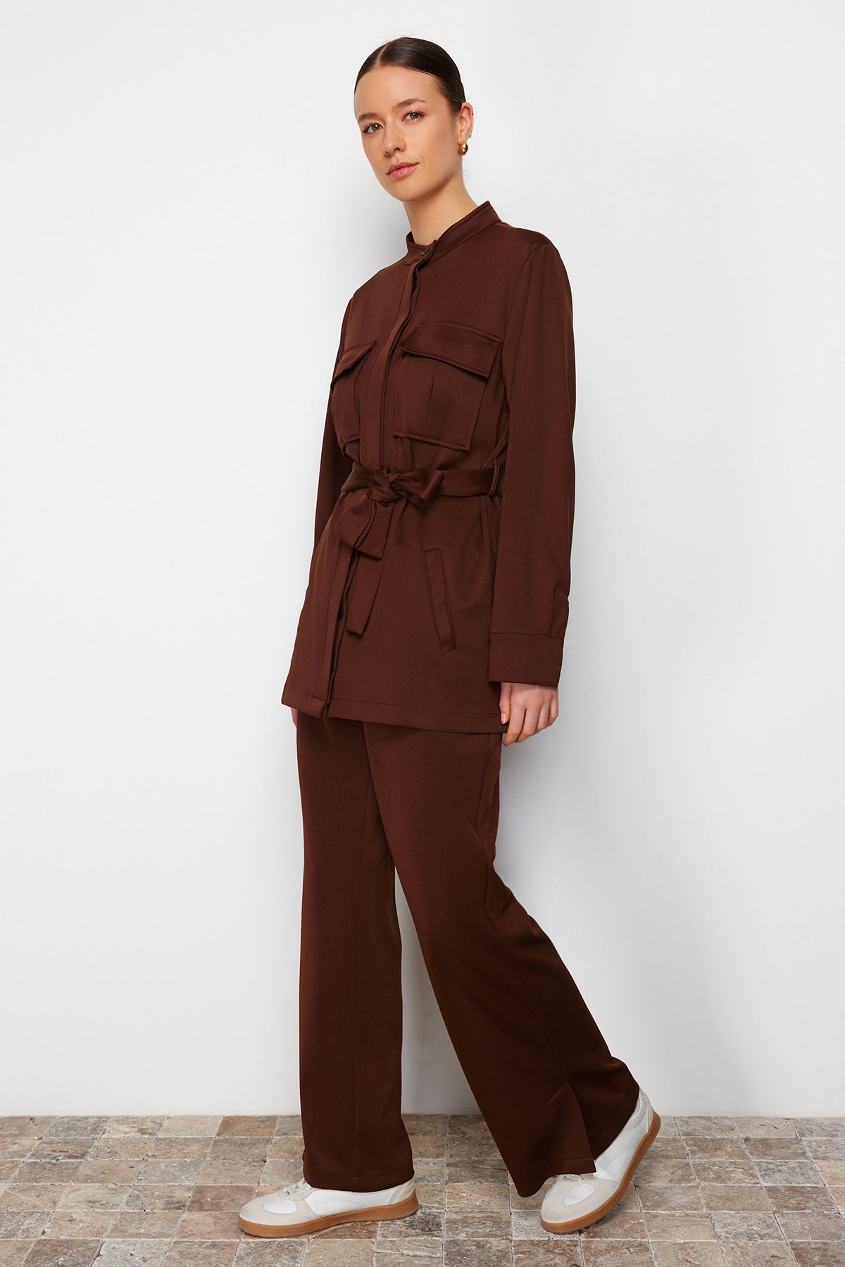 Trendyol Modest-Costum de scafandru din țesătură pentru scufundări - cu centură și buzunar TCTSS24US00043 3
