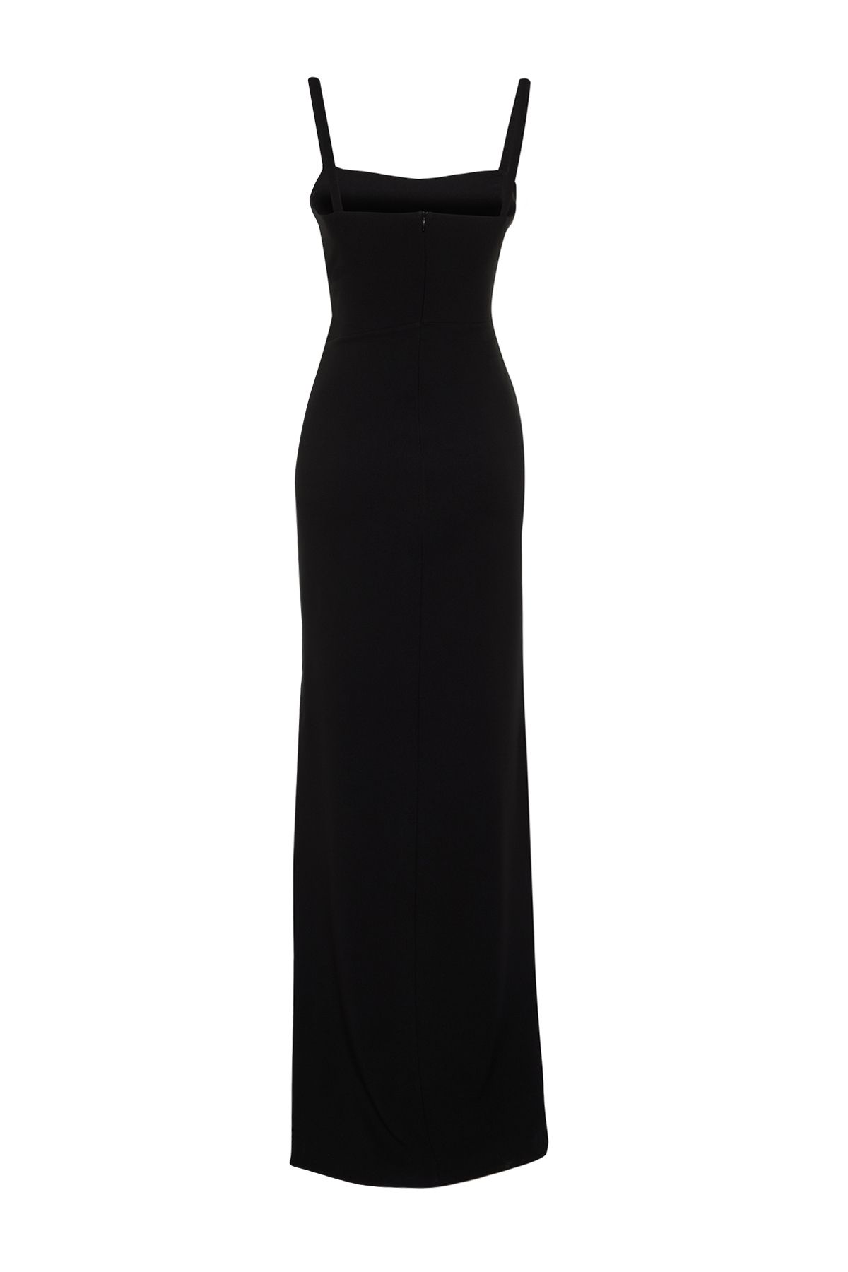 Trendyol Collection-Długa czarna suknia wieczorowa z kamiennymi dodatkami - TPRSS24AE00089 8