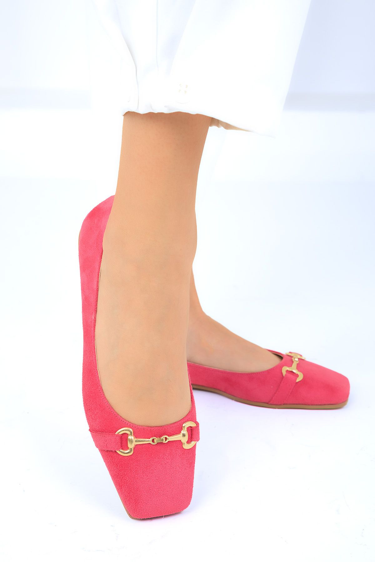SOHO-Fuchsia Wildleder Ballerinas für Damen 19001 2