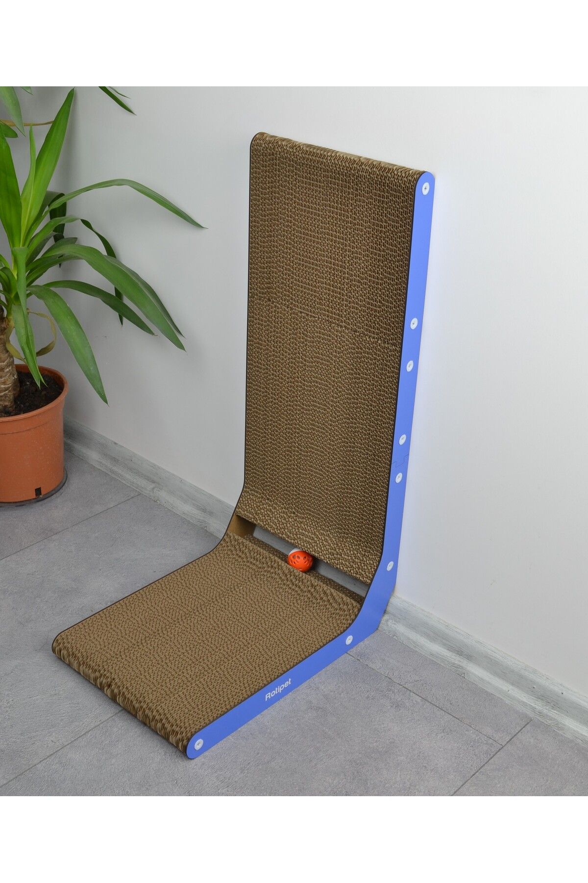 Rotipet-Cardboard Cat Scratcher L-Shaped Bulk with Catnip 28x42x68 cm 2