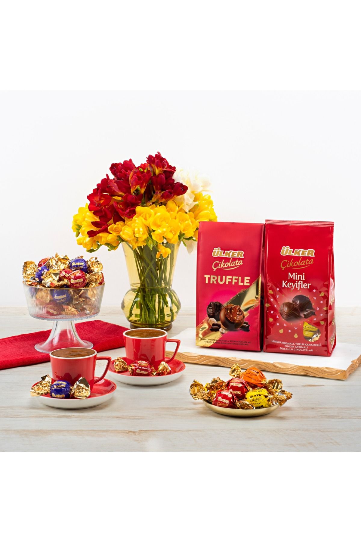 Ülker Truffle Kakaolu & Fındıklı Kremalı Karışık İkramlık Çikolata 1000gr