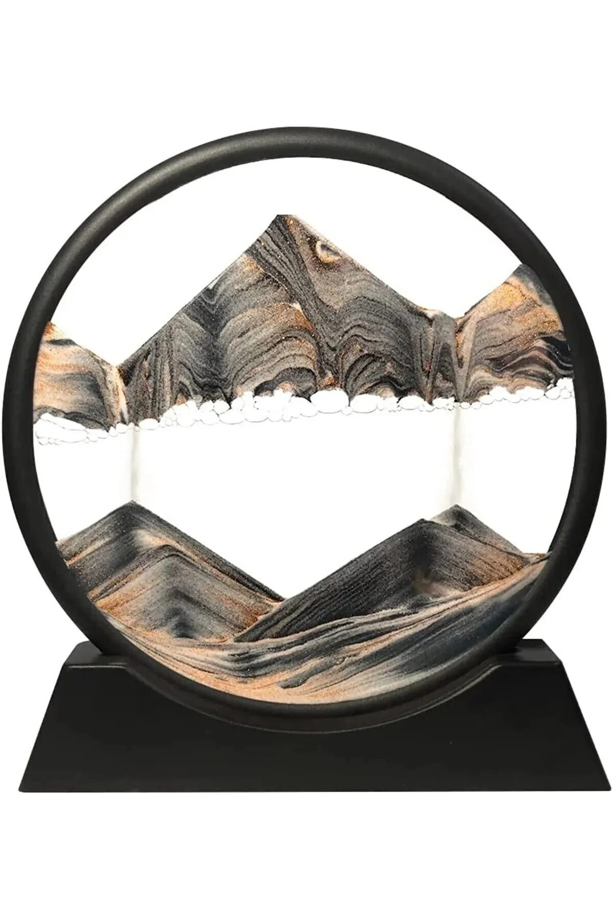 GC Gift Yuvarlak Kum saati 7 Inç Hareketli Kum Sanatı Resim Sandscapes Yuvarlak Cam 3d Derin Deniz Kumu