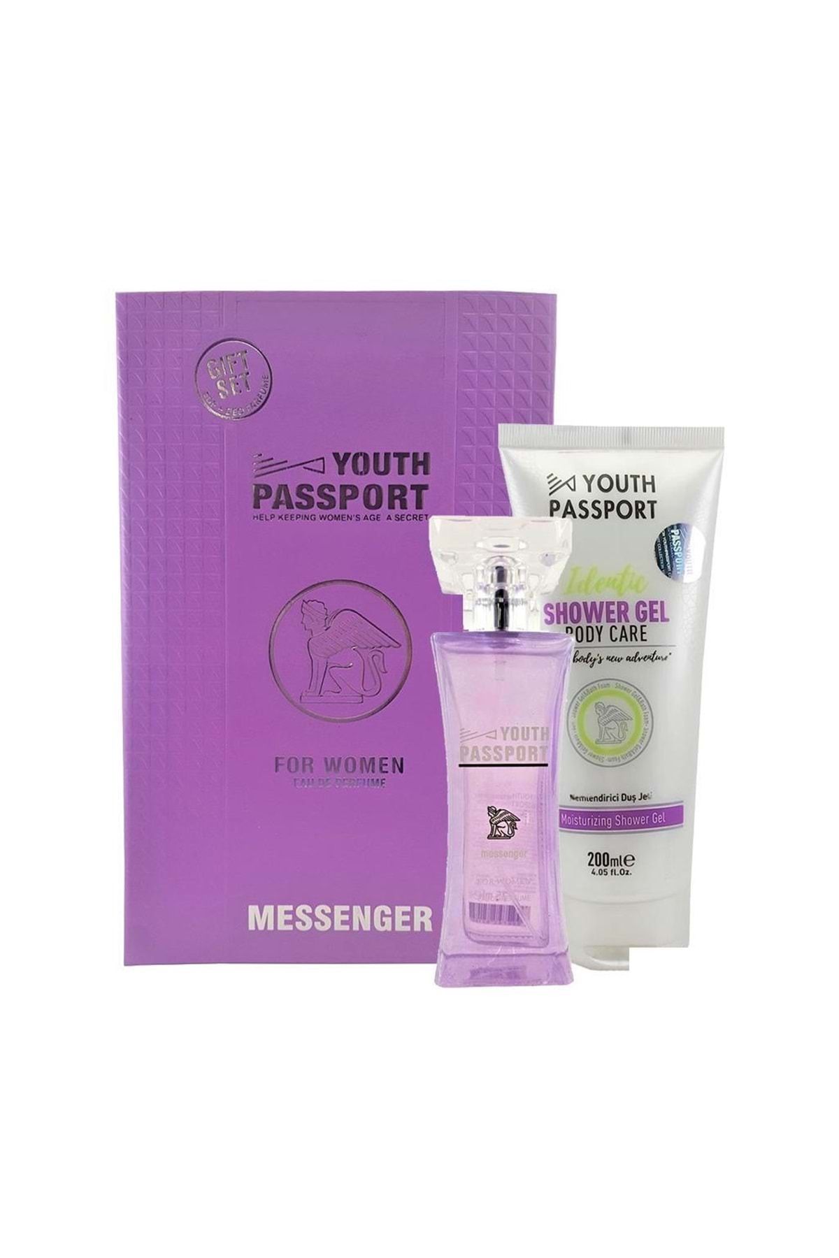 عطر زنانه مسنجر 75 میلی لیتر + ژل دوش ست 200 میلی لیتری Youth Passport