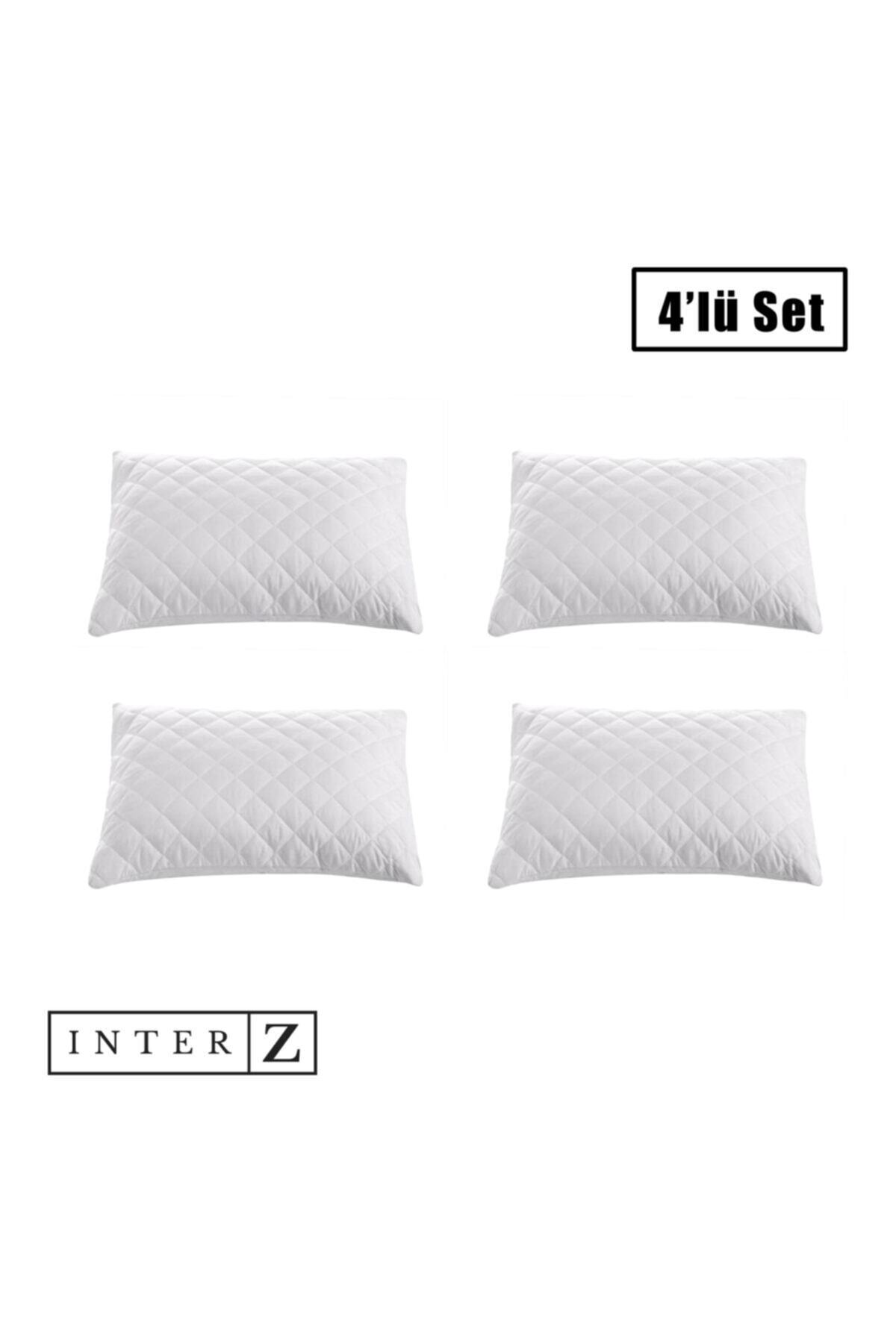 MELONIE 4'lü Set Yastık Koruyucu, Tela Kapitoneli Yastık Alezi, 50 X 70 Cm