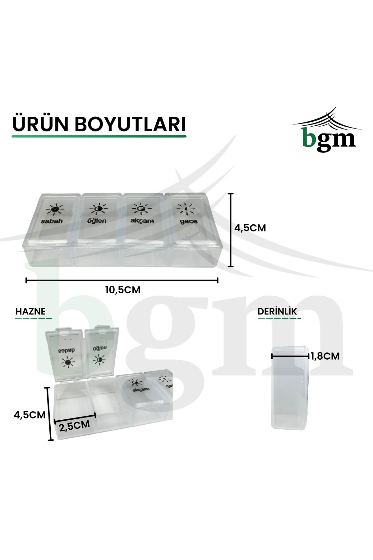 bgm-Daily 4 Compartment Medicine Box - Medicine Organizer 5