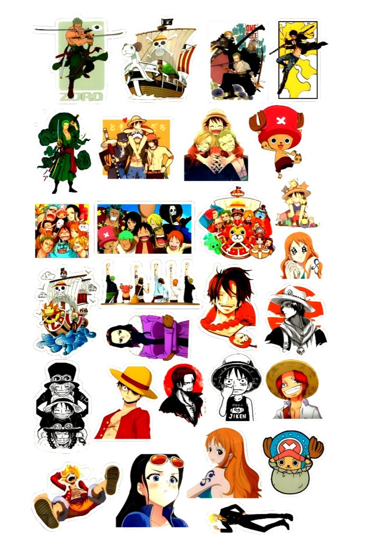 Phoenix ONE PİECE NAMİ NİCO ROBİN SANJİ STİCKER ÇIKARTMA SETİ MOTORSİKLET KASK LEPTOP DOLAP