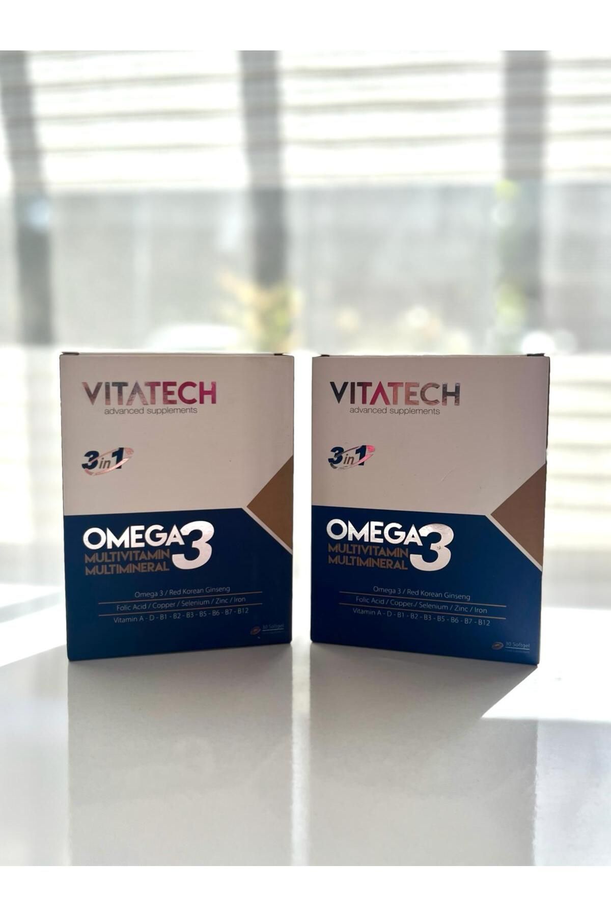 VITATECH Vıtatech 3in1 Omega Мультивитаминные мультиминеральные 30 мягких таблеток, набор из 2 шт. TYCA32PH8N171015925487059