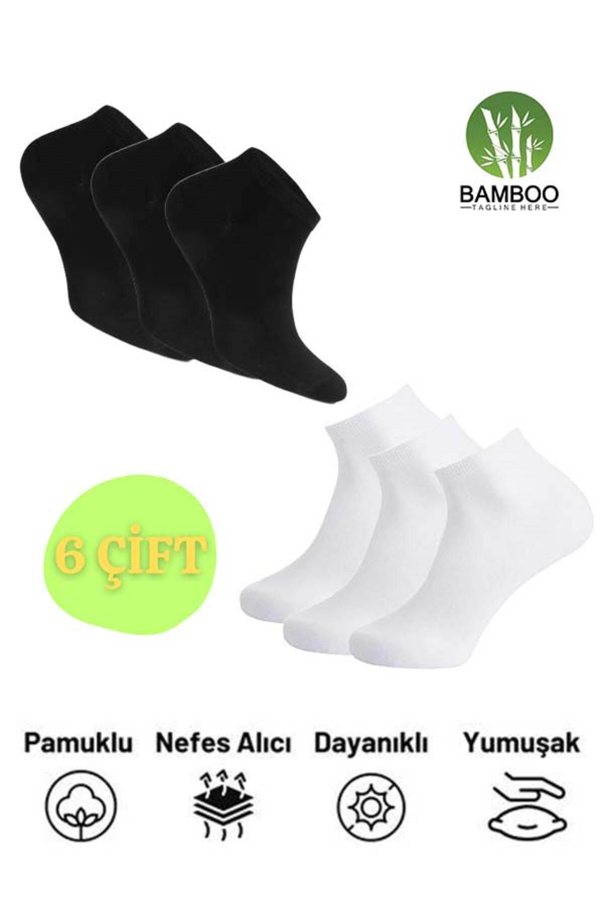 MUK COLLECTİON 6 Çift Bambu Erkek Patik Çorap