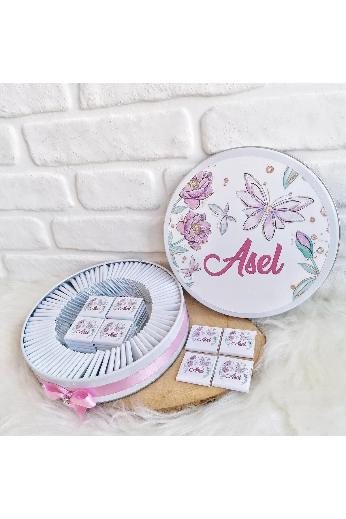 Genel Markalar 50 Adet Çiçek Temalı İsme Özel Hoşgeldin Kız Bebek Doğum Günü Hediyelik Çikolata fotoğrafı 5 (önizleme)