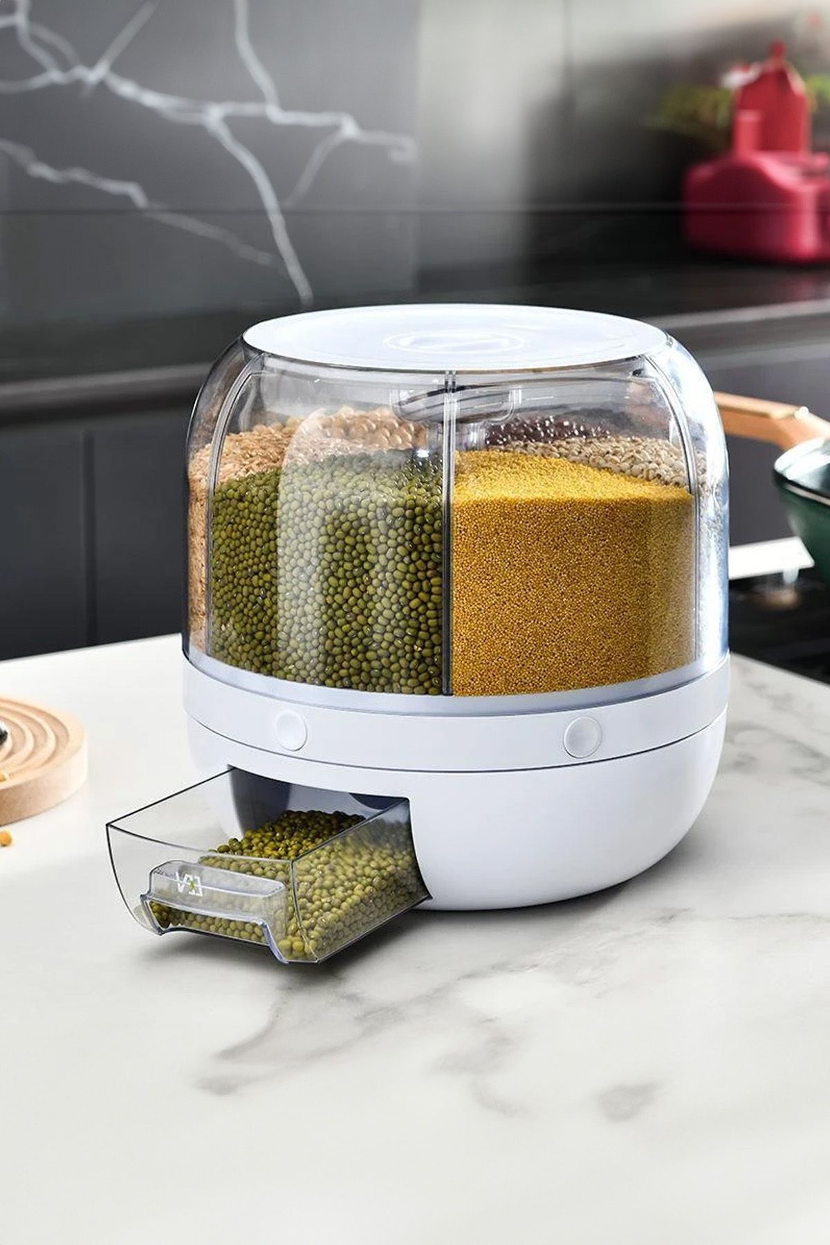 ThenTech-Rotating Dry Food Pulses Spice Storage Container Organizer Rotatable Kitchen Organizer 2
