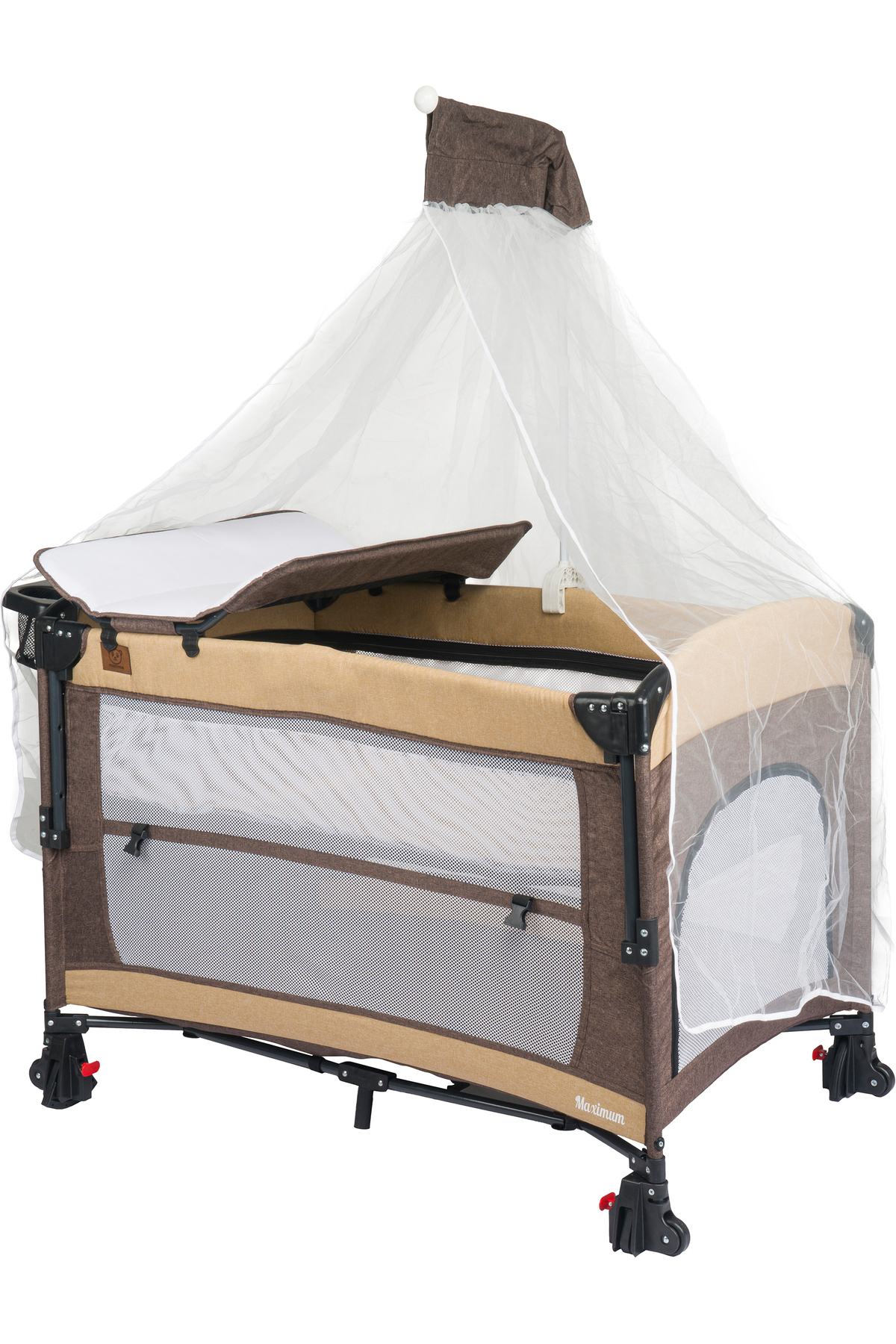 Mamma Maximum Anne Yanı Organizerli Dönenceli Cibinlikli Park Yatak Beşik 70 x 110 cm. fotoğrafı 2 (önizleme)