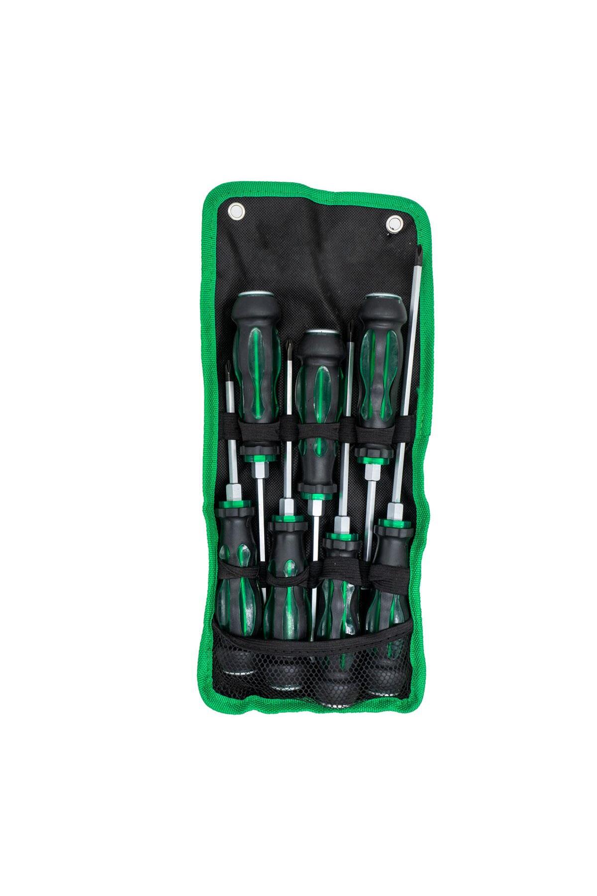 FRT Darbeli Düz Yıldız Tornavida Takım Bez Çantalı 7 Parça