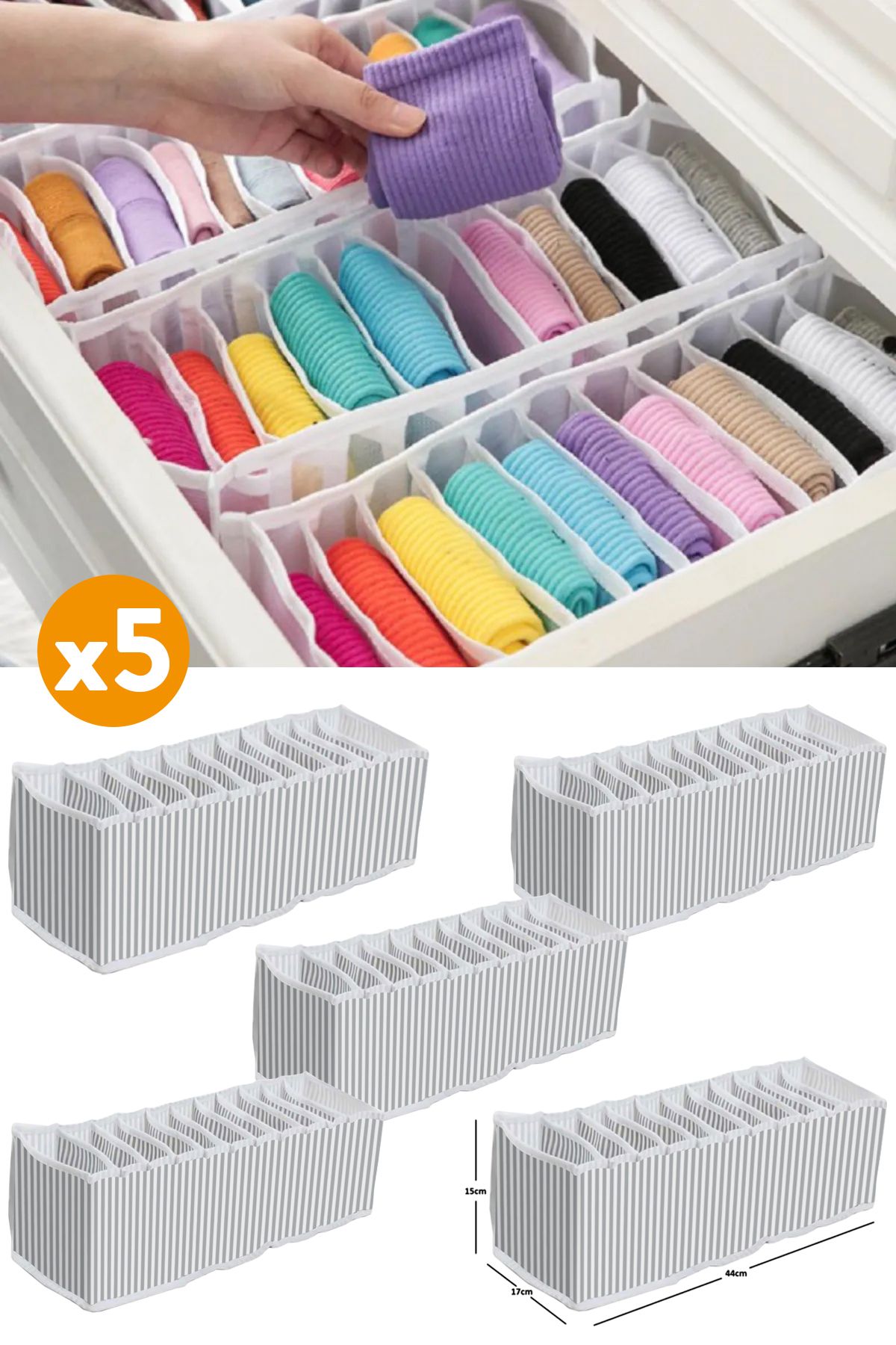 ESTİ Organizator Pentru Acordeon Cu 5 Bucăți Și 11 Compartimente, Dimensiune Medie - One Size