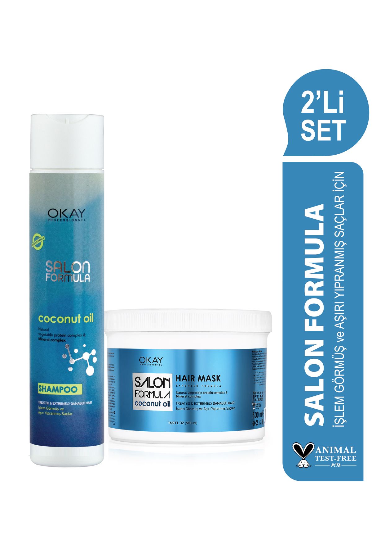 OKAYPROFESSIONNEL SALON FORMULA НАБОР ИЗ 2 шампуней с кокосом 300 мл + маска для волос с кокосом 500 мл OTR142 SLNSET COCONUT