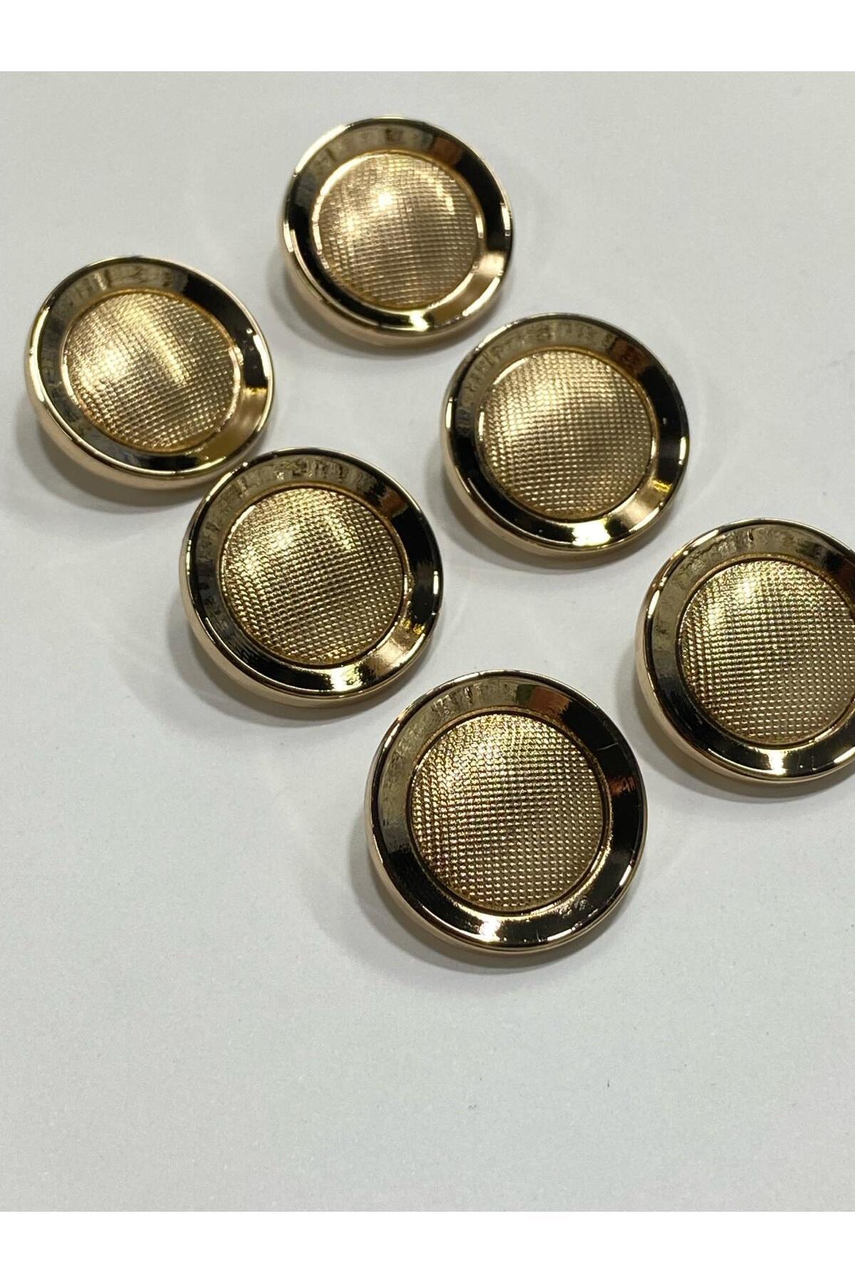 Metal Button/Coat Length/Set of 6/2,5 cm/jx001/Gold