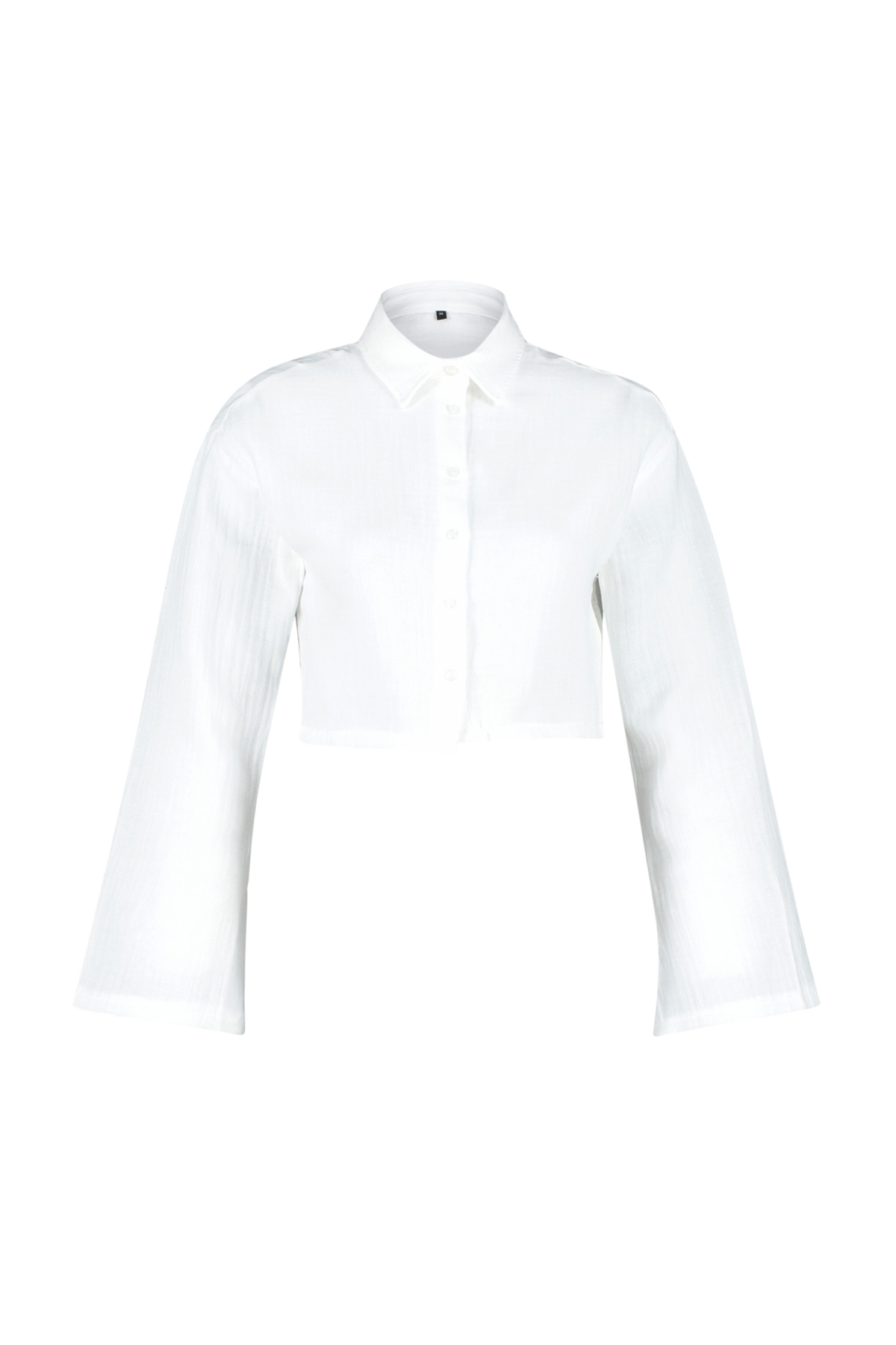 Trendyolmilla  Beyaz Dokuma %100 Pamuk Plaj Crop Gömlek TBESS24GO00011 - Görsel 6