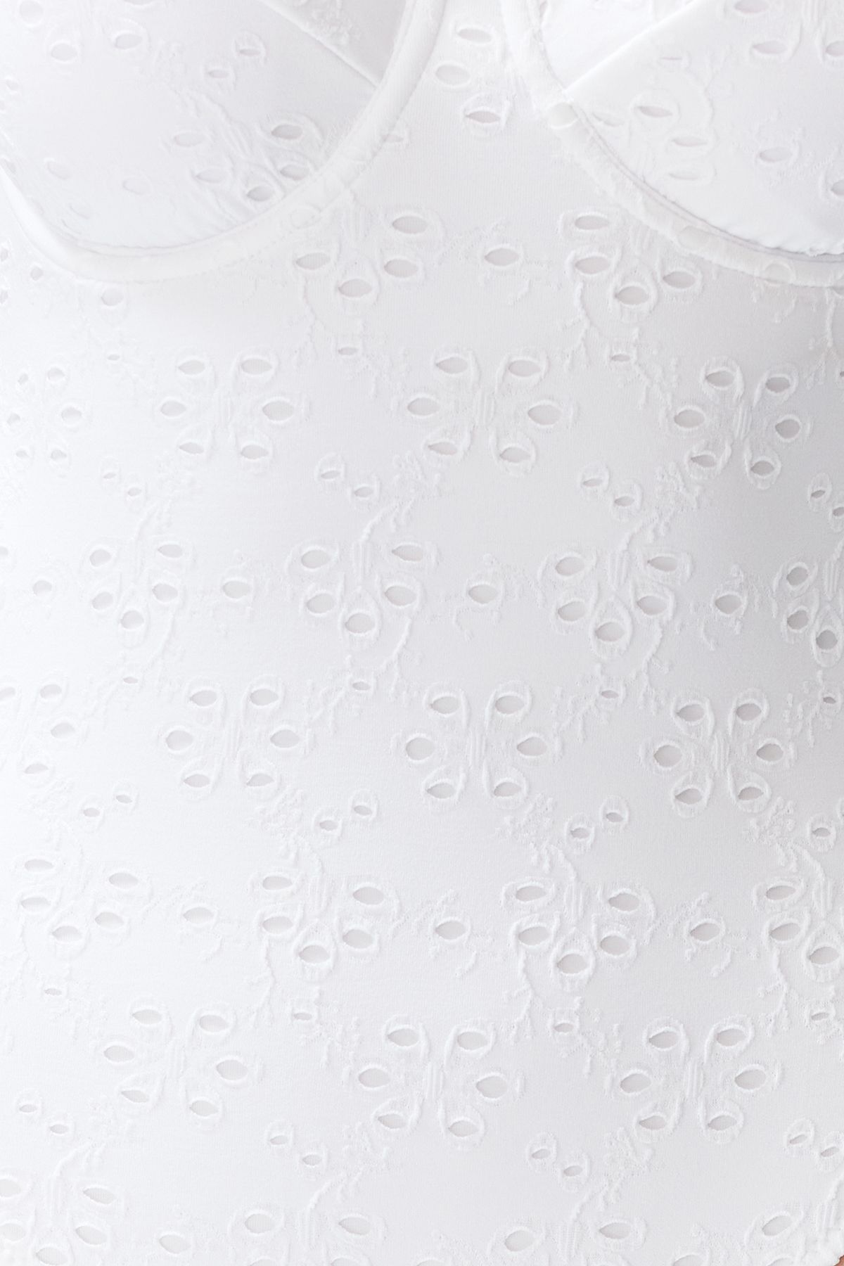Trendyol Collection-Weißer Badeanzug mit V-Ausschnitt aus hochwertigem Stoff – gebunden TBESS24MA00064 6