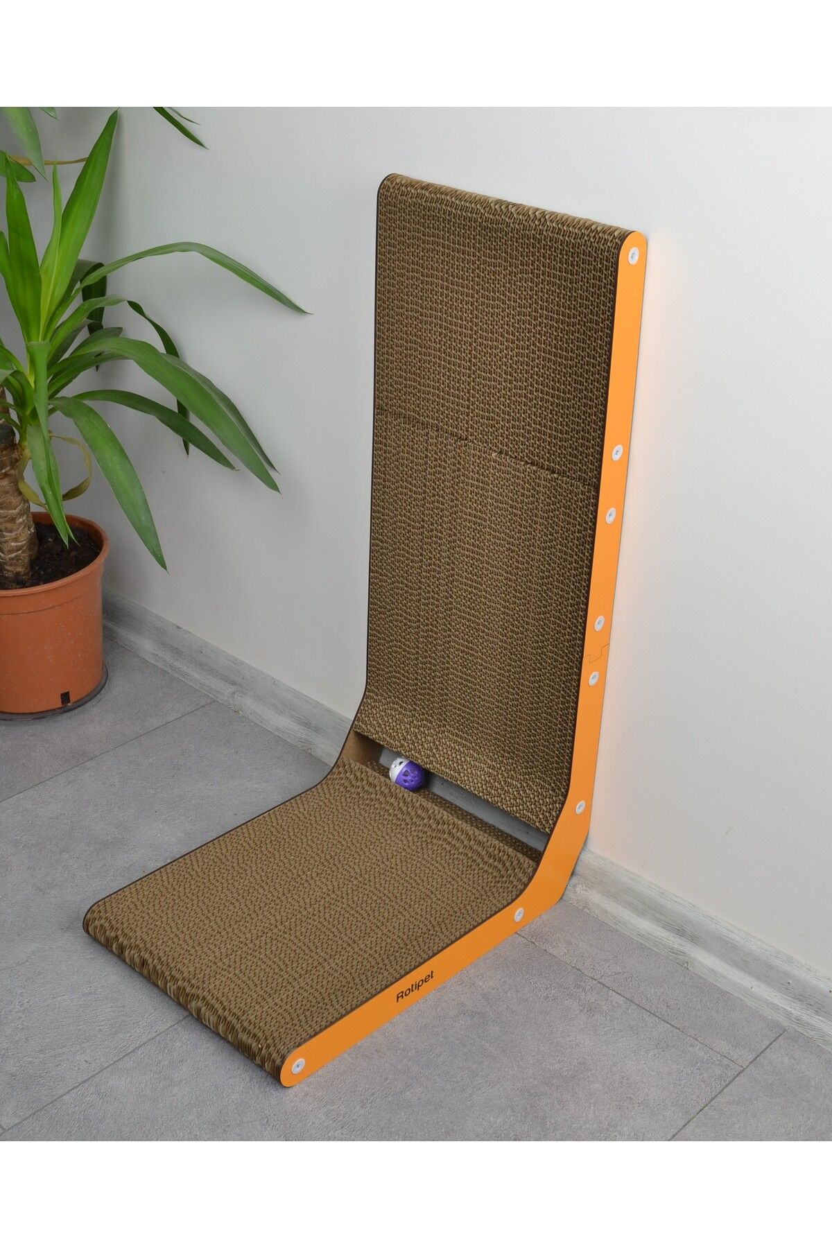 Rotipet-Cardboard Cat Scratcher L-Shaped Bulk with Catnip 28x42x68 cm 2