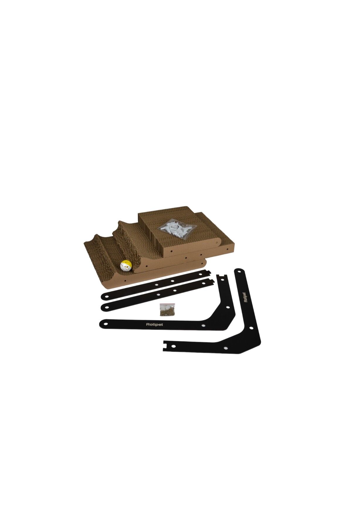 Rotipet-Cardboard Cat Scratcher L-Shaped Bulk with Catnip 28x42x68 cm 4